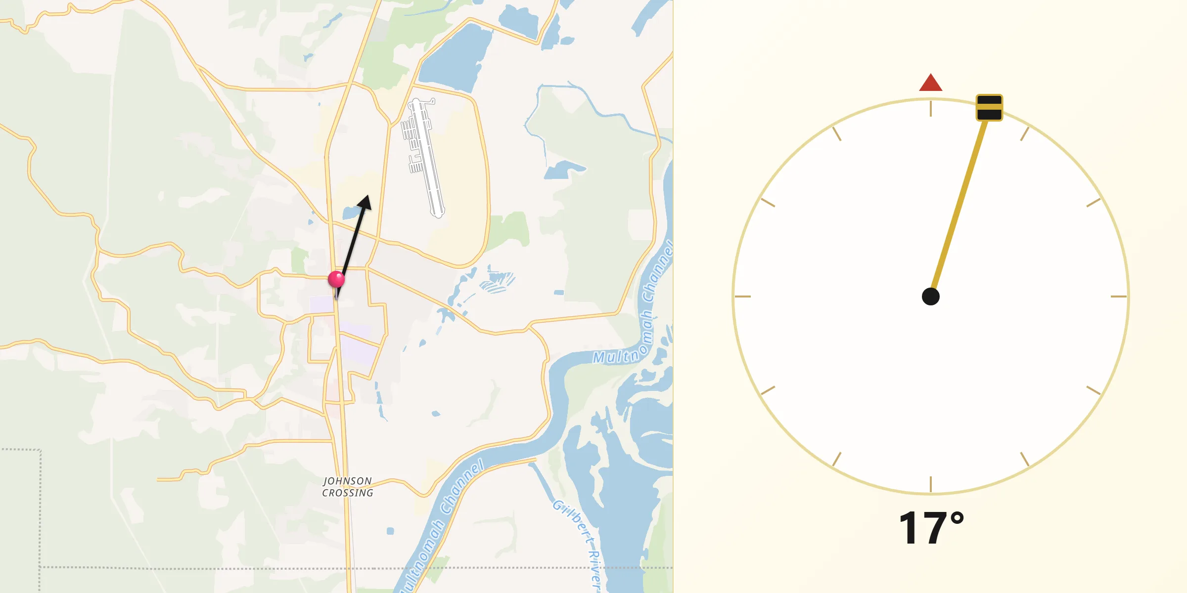 Qibla Direction from Scappoose