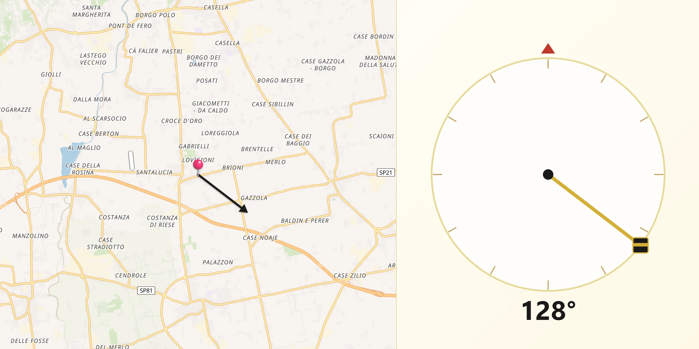 Direzione della Qibla da San Vito