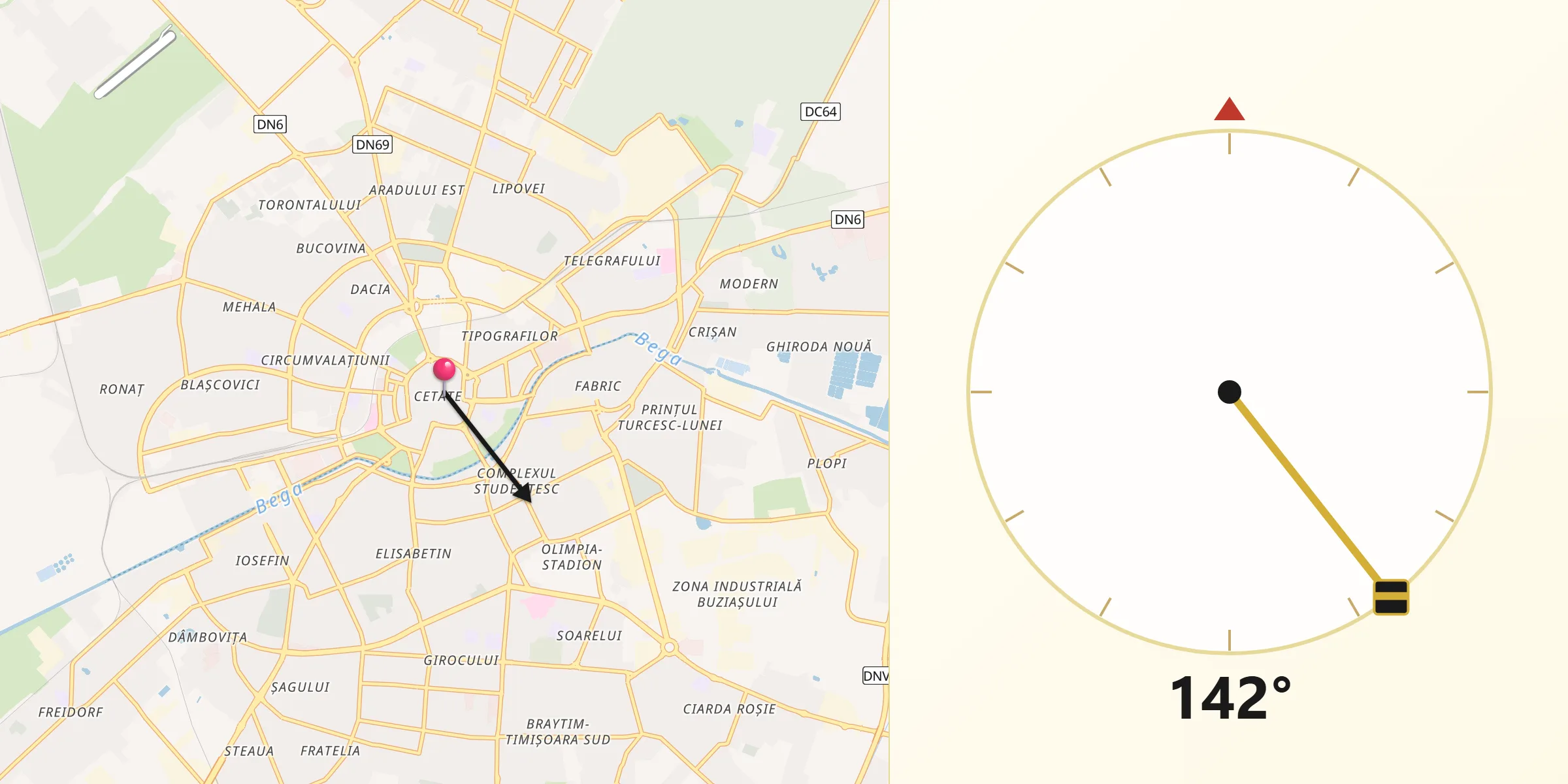 Direcția Qibla din Municipiul Timişoara