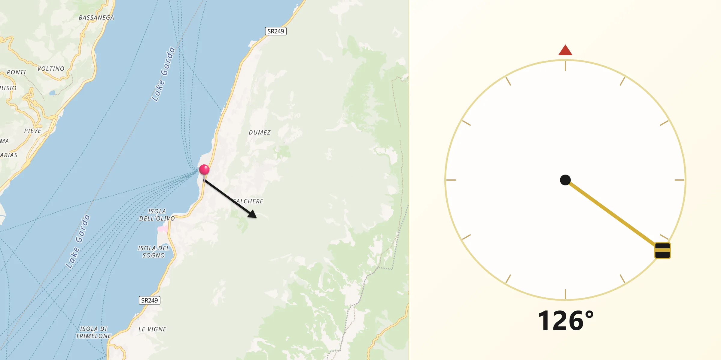 Direzione della Qibla da Malcesine