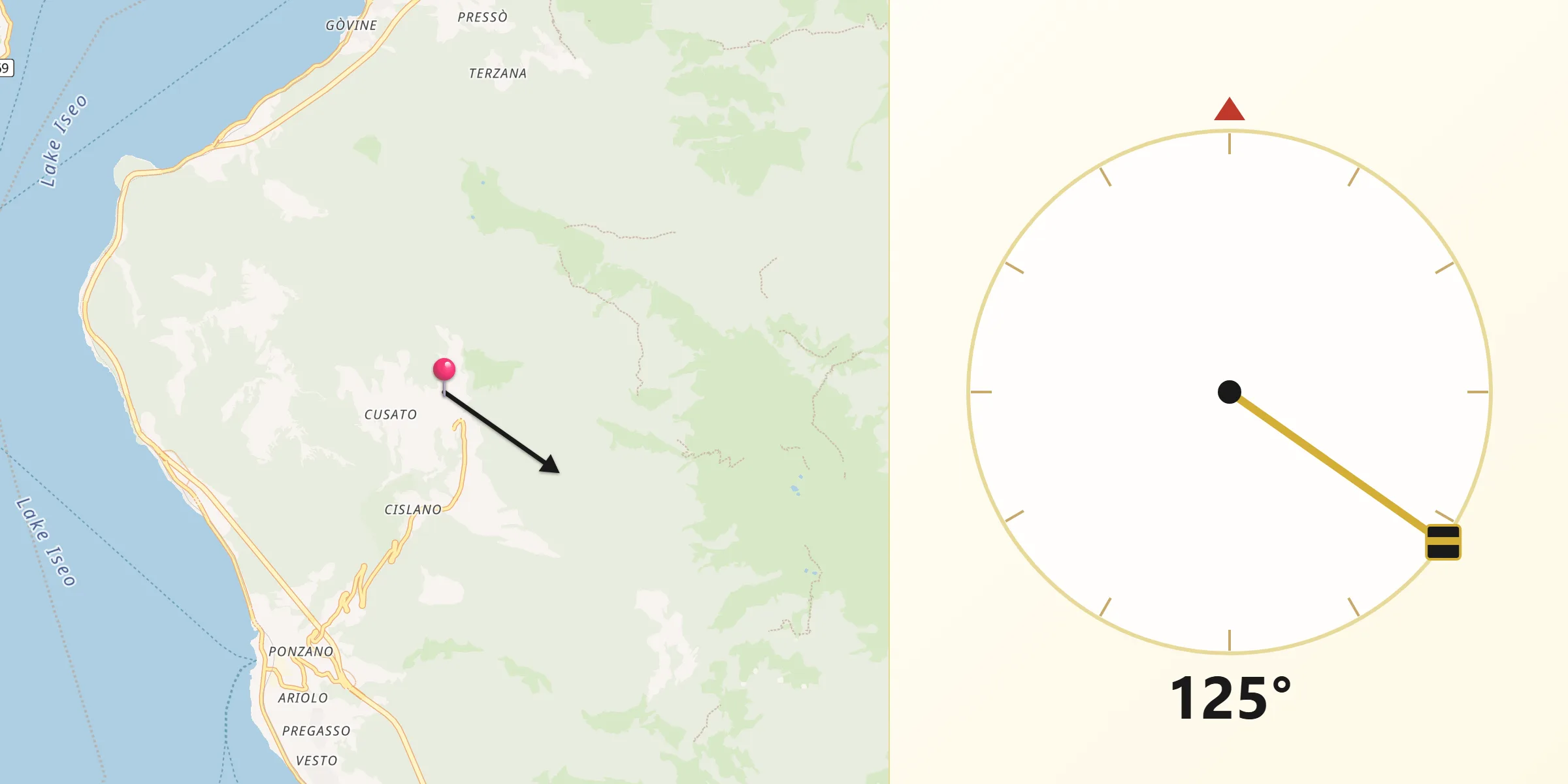 Direzione della Qibla da Zone