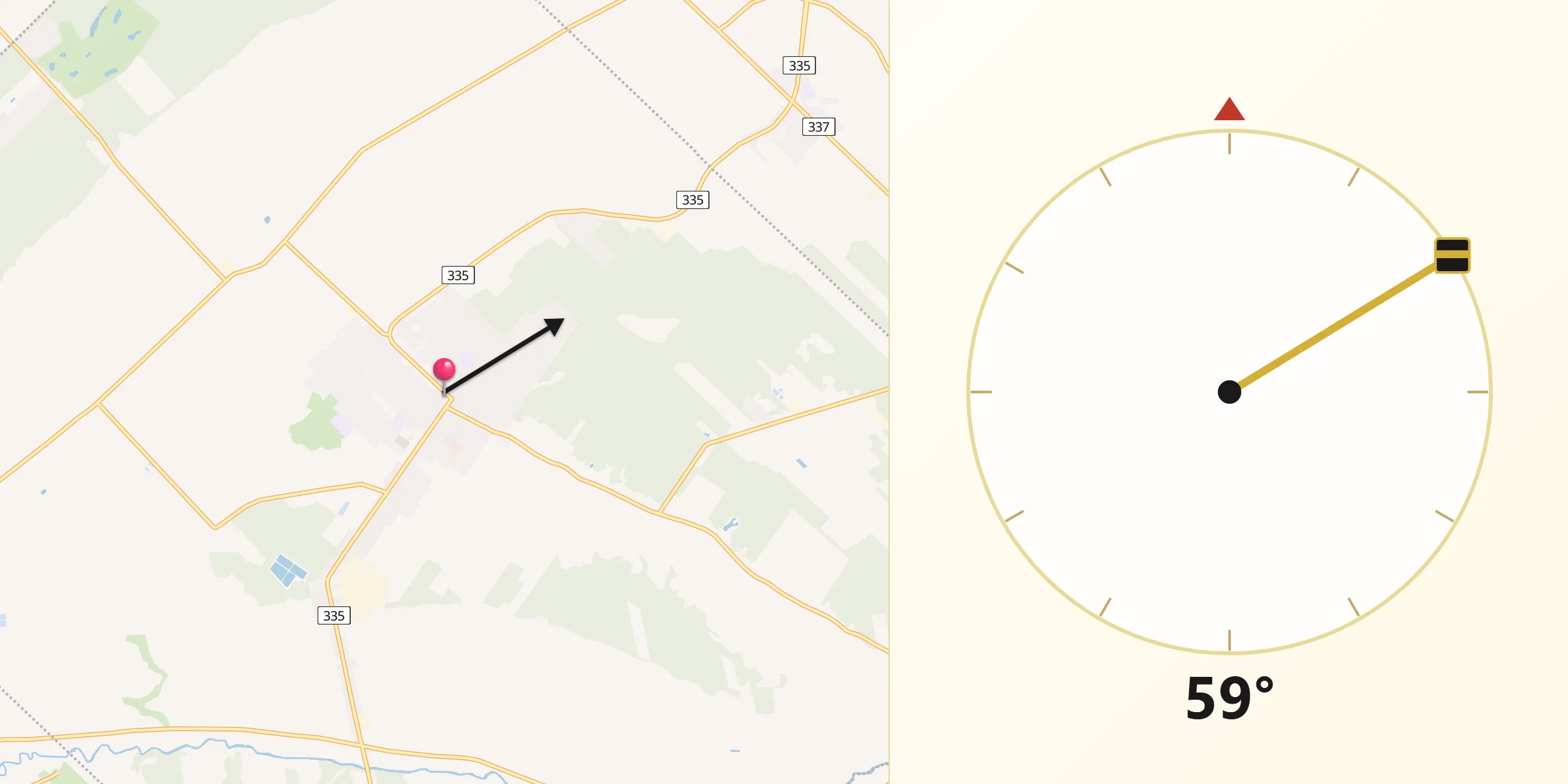Qibla Direction from Sainte-Anne-des-Plaines