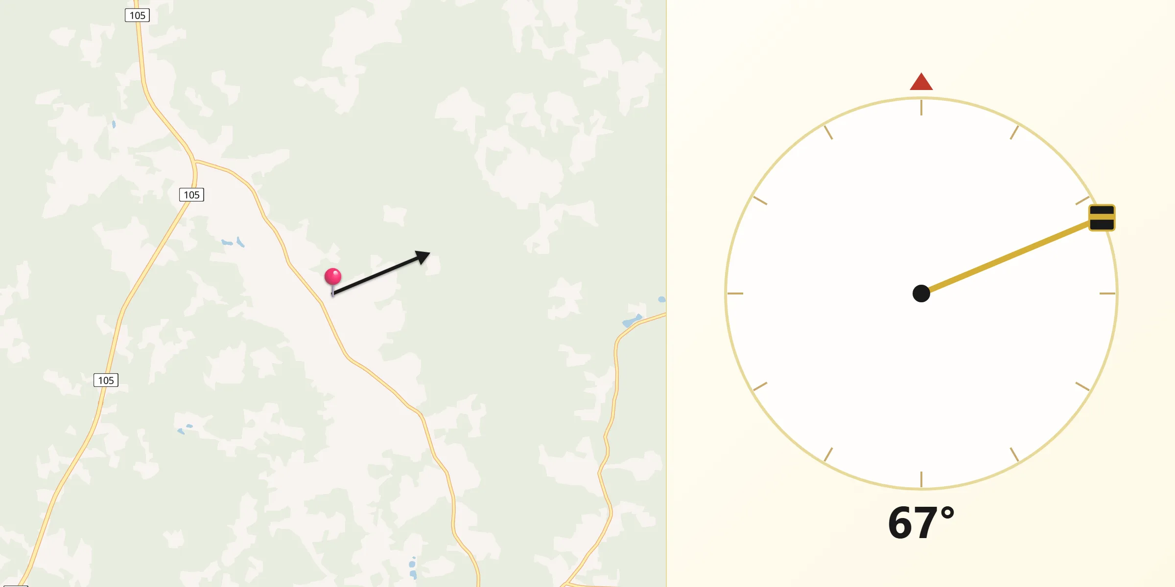 Qibla Direction from Princeville