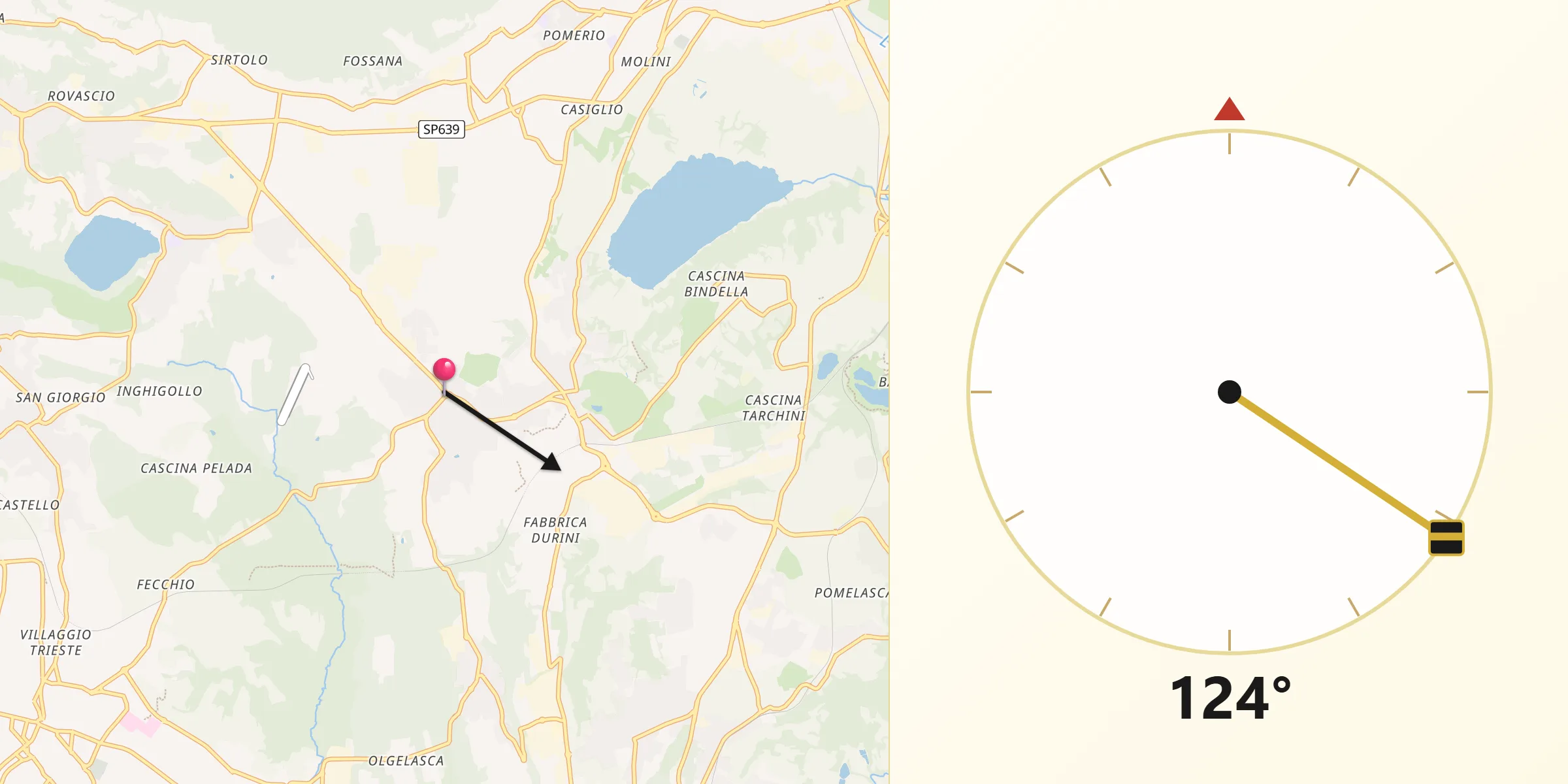 Direzione della Qibla da Alzate Brianza