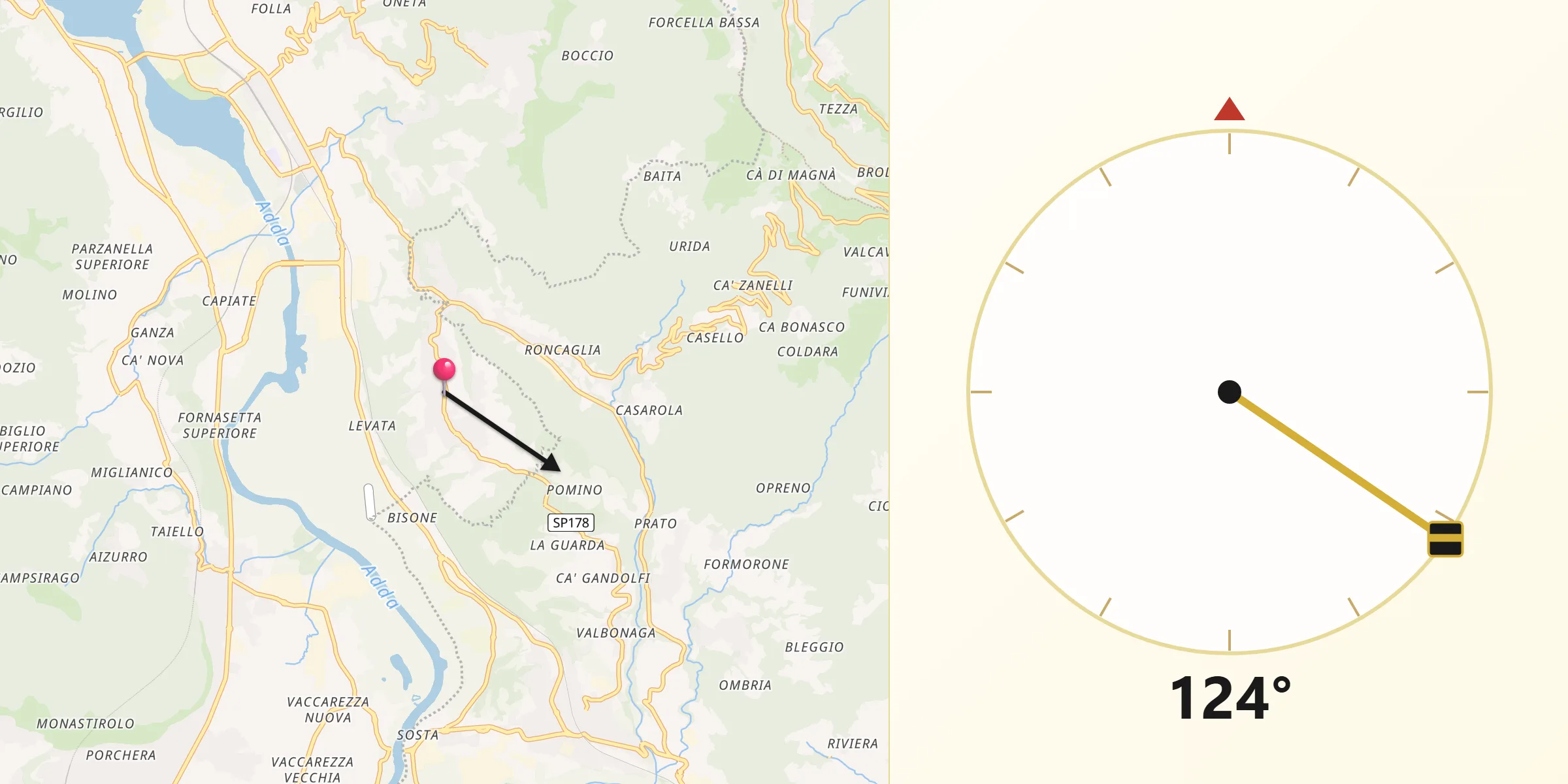 Direzione della Qibla da Monte Marenzo
