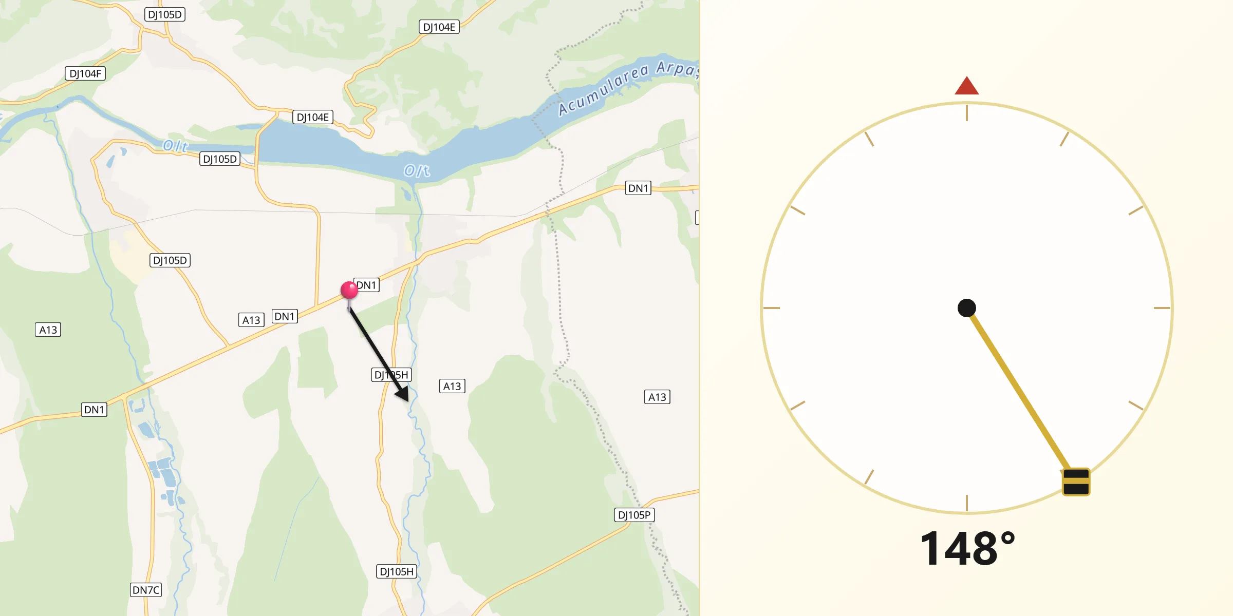 Direcția Qibla din Comuna Arpaşu de Jos
