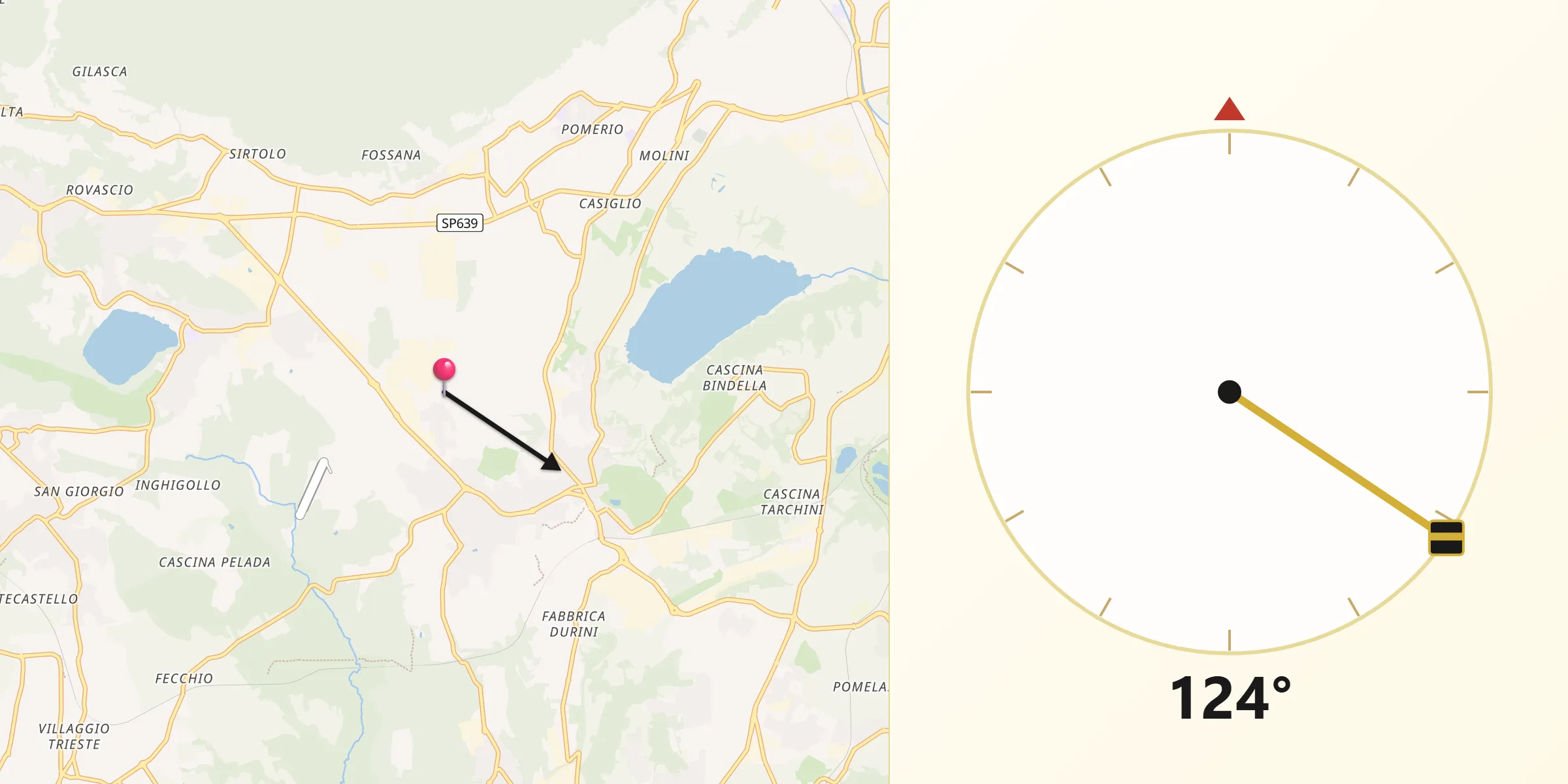 Direzione della Qibla da Orsenigo