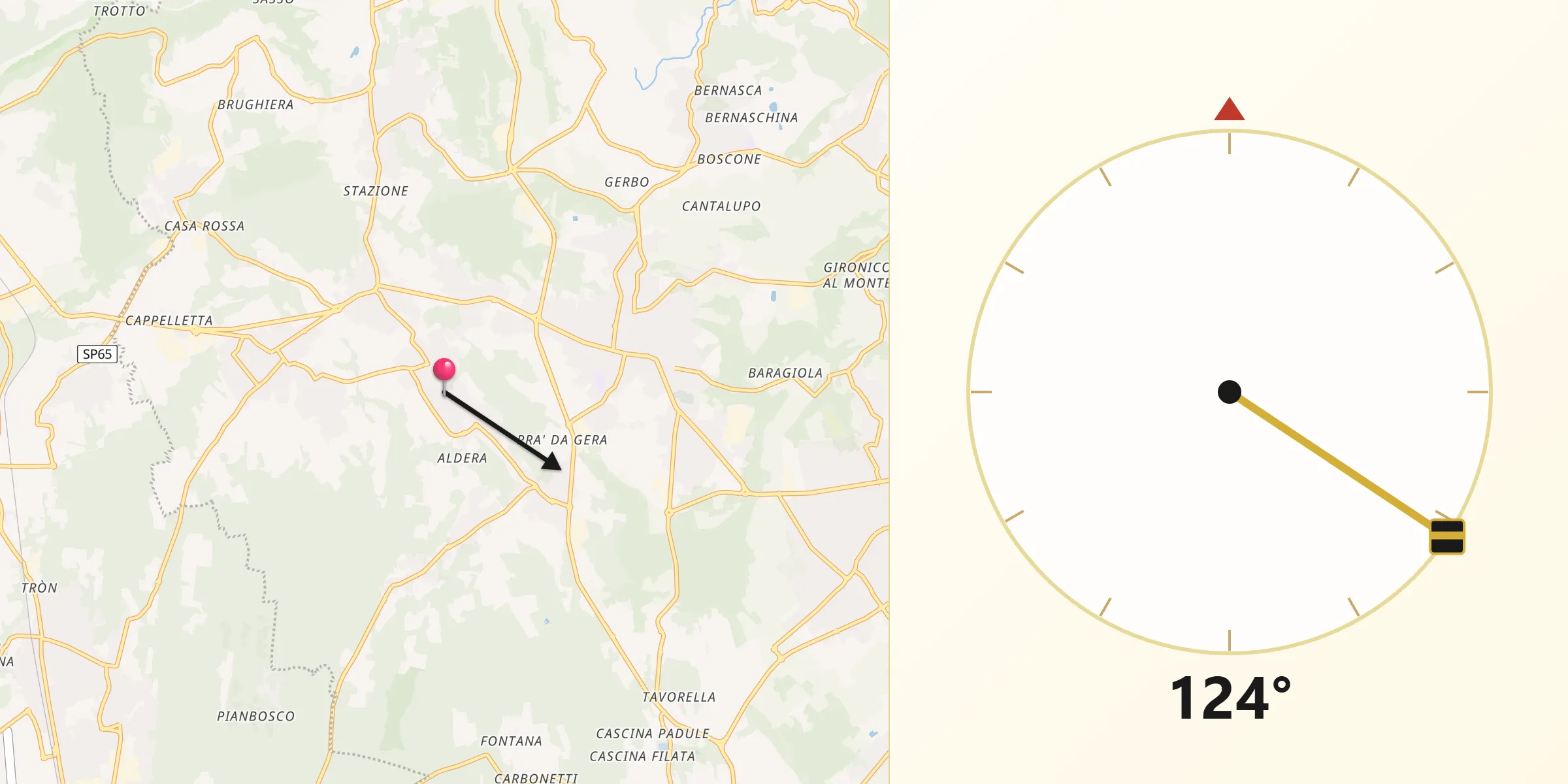 Direzione della Qibla da Figliaro