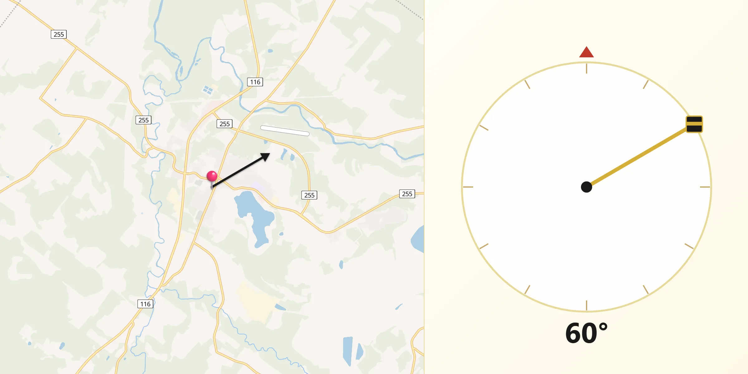 Qibla Direction from Danville
