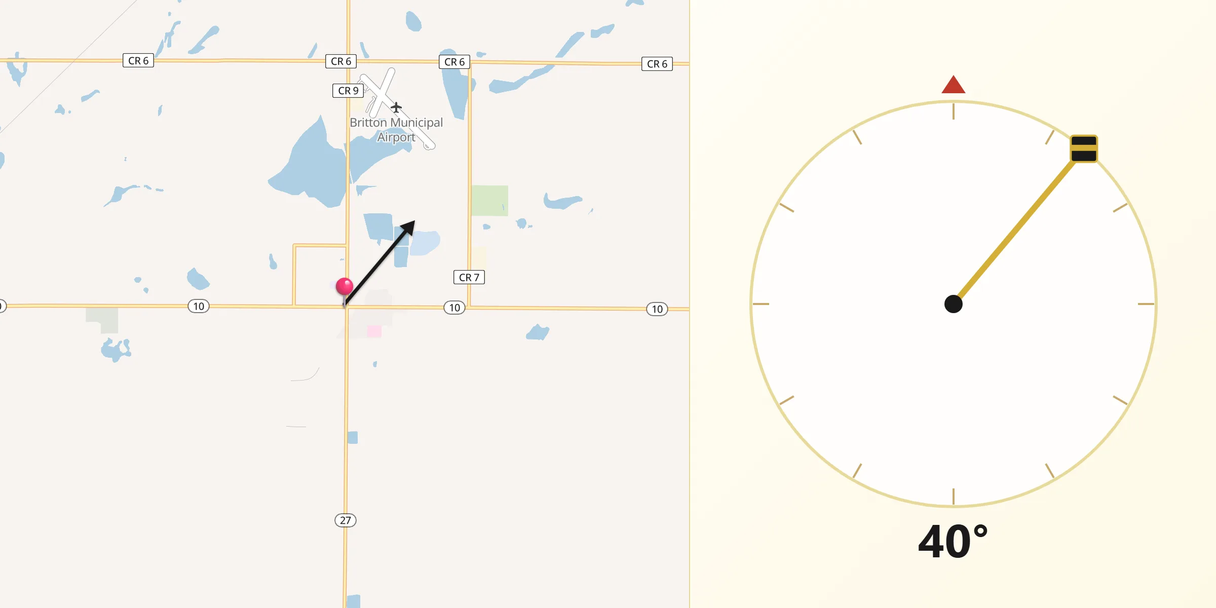 Qibla Direction from Britton