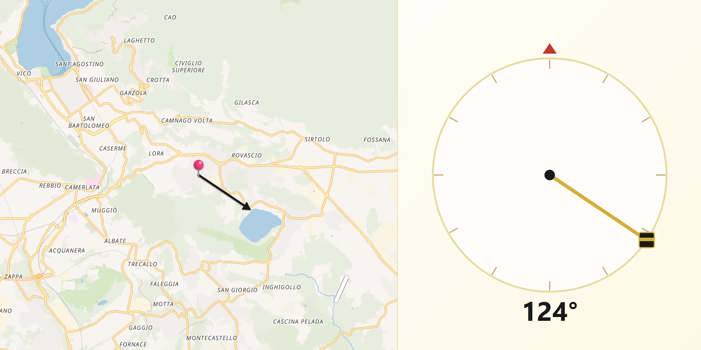 Direzione della Qibla da Lipomo