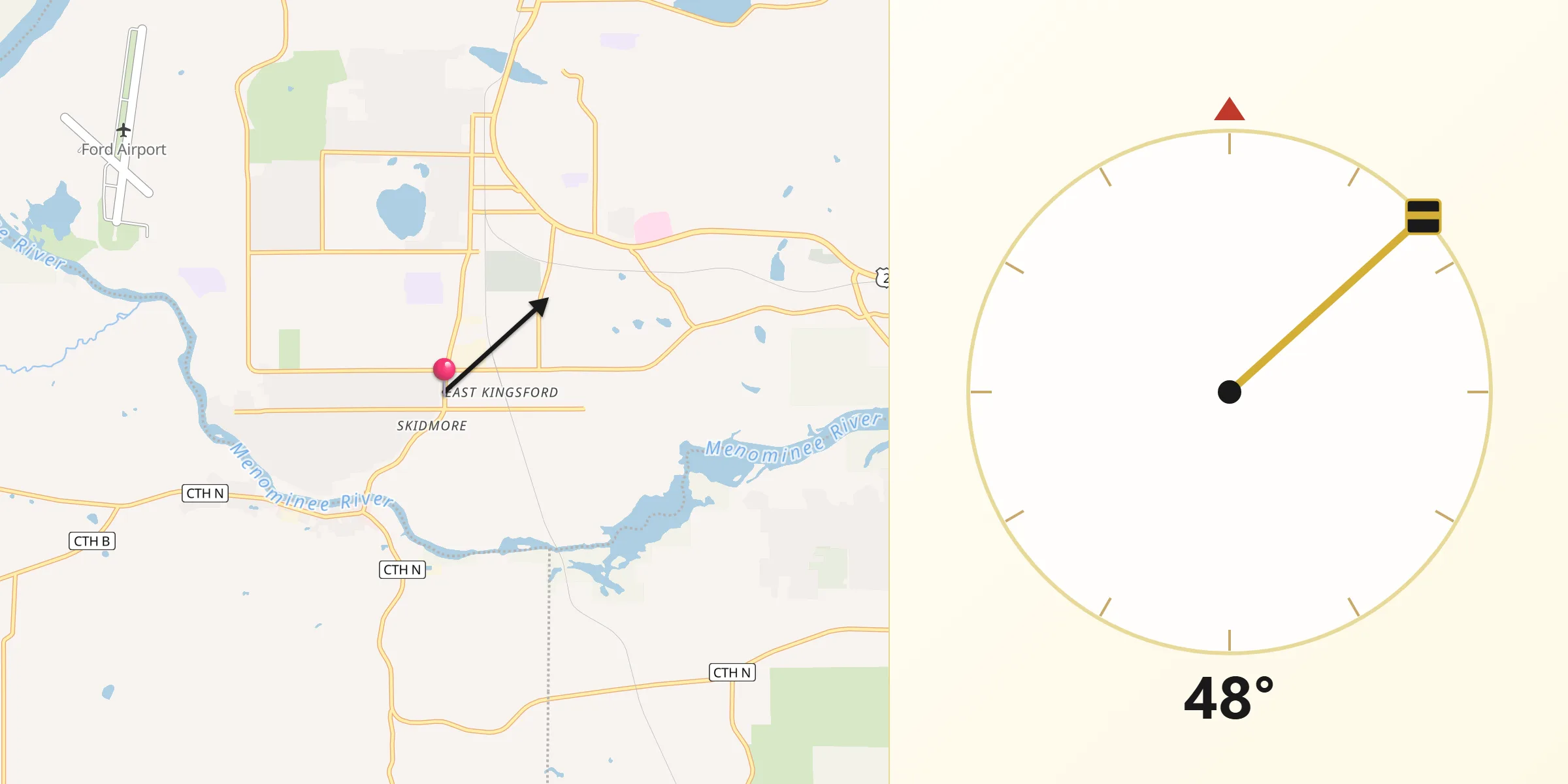 Qibla Direction from Kingsford