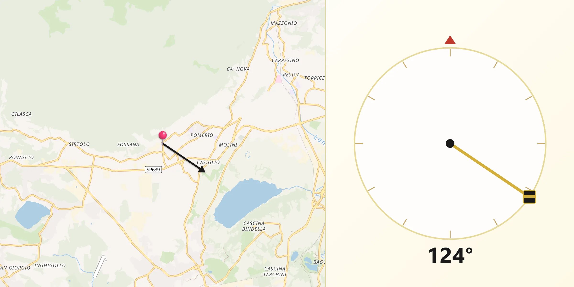 Direzione della Qibla da Albavilla
