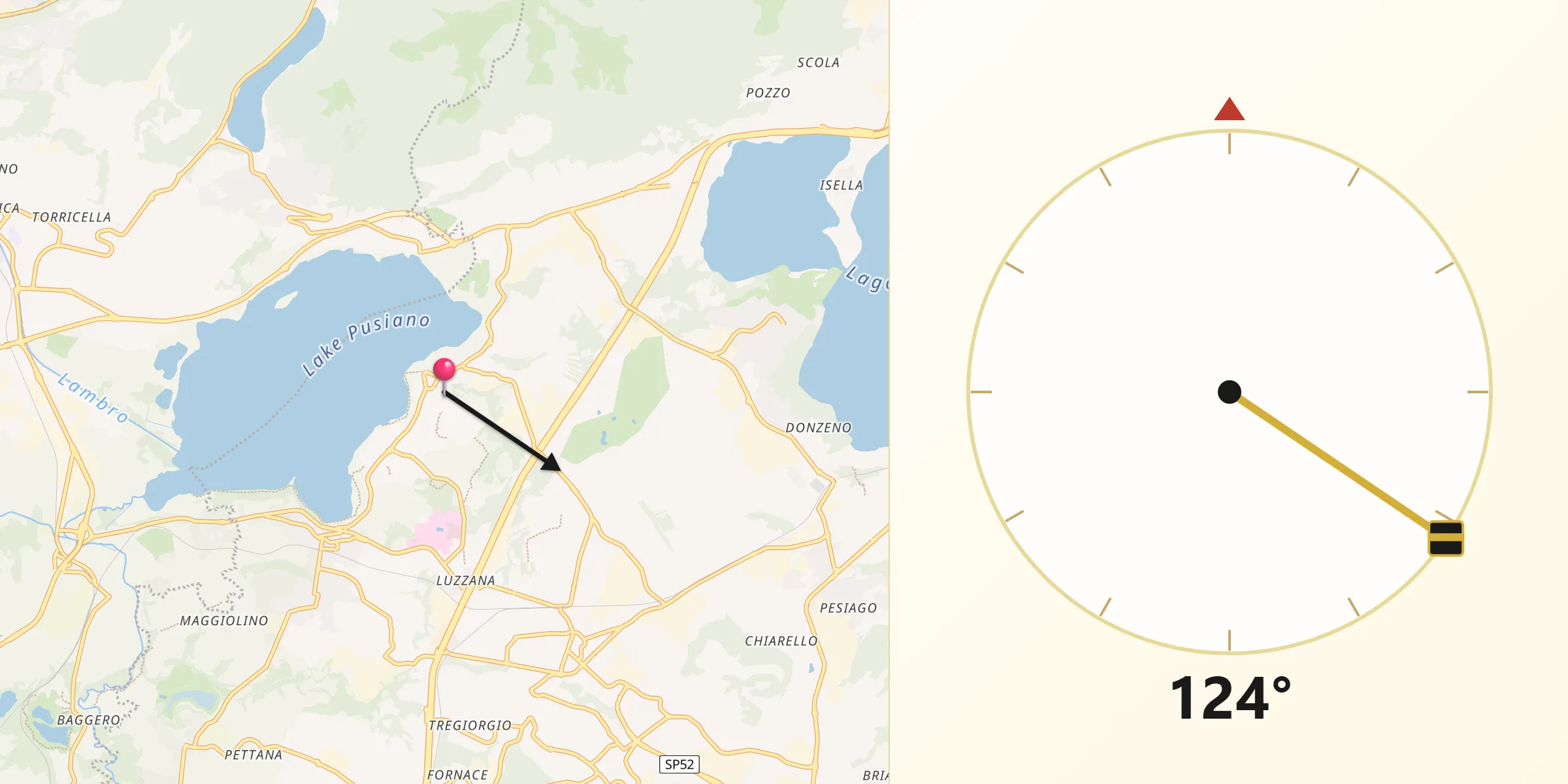 Direzione della Qibla da Bosisio Parini