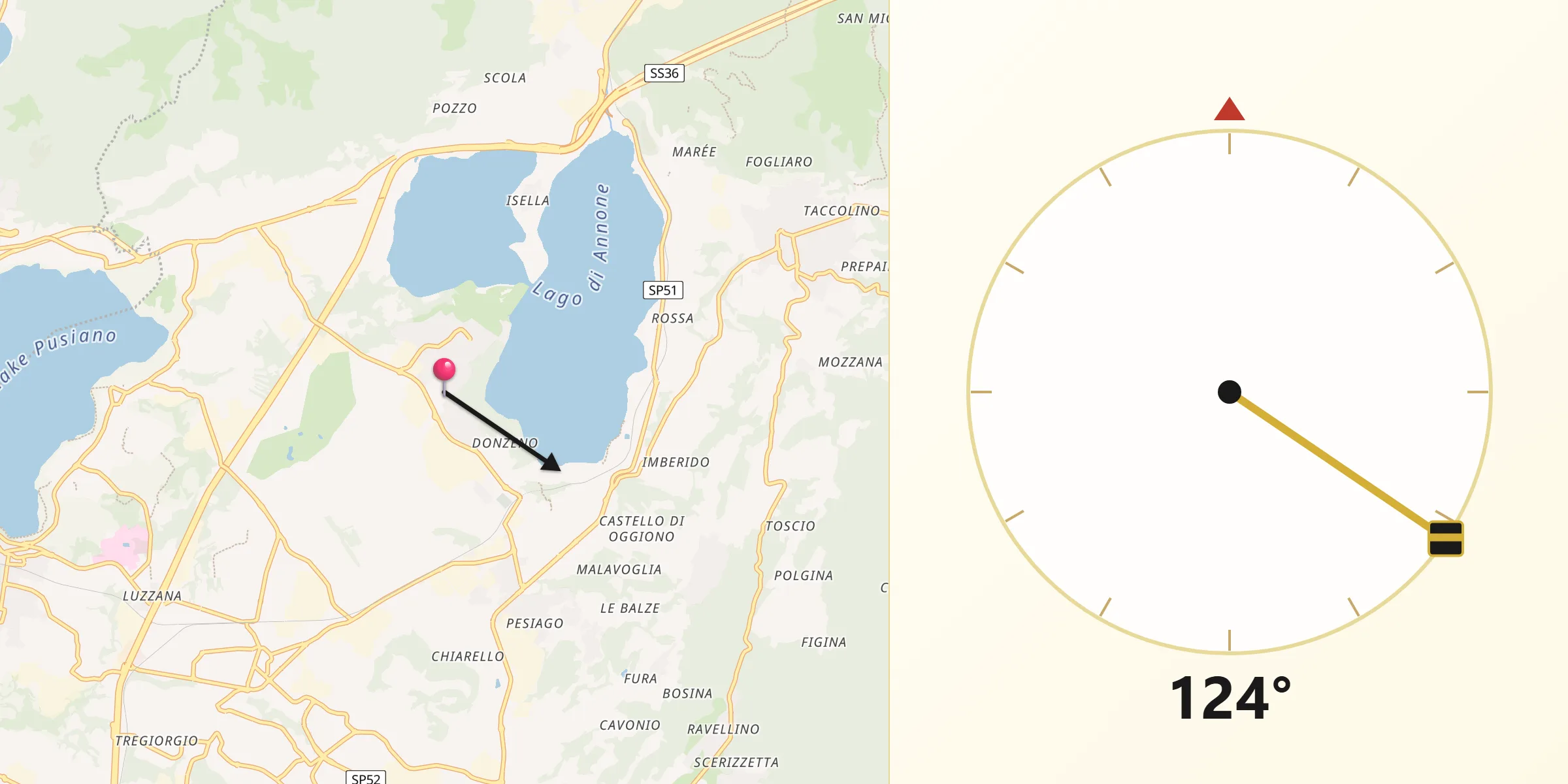 Direzione della Qibla da Annone di Brianza