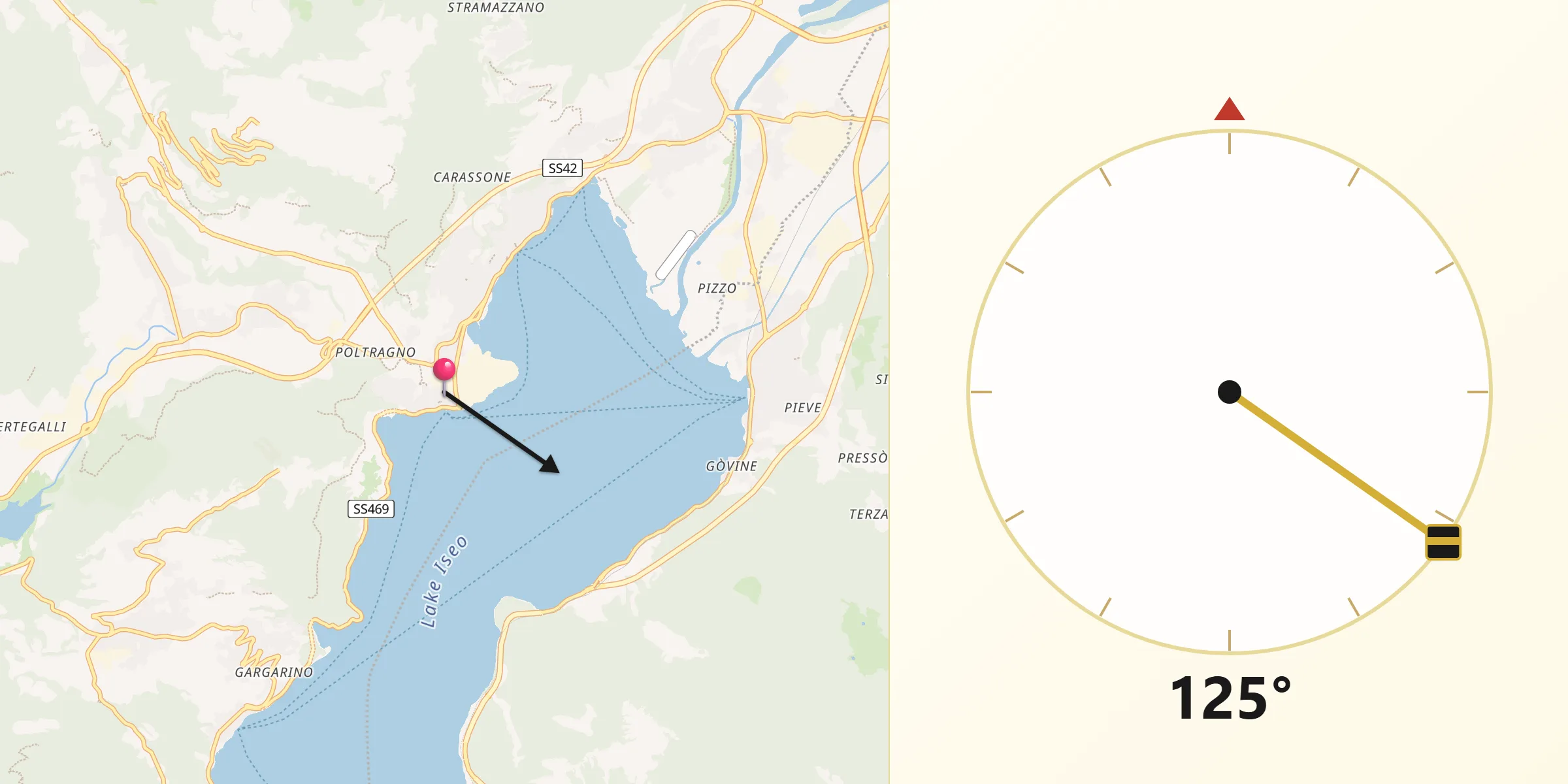 Direzione della Qibla da Castro