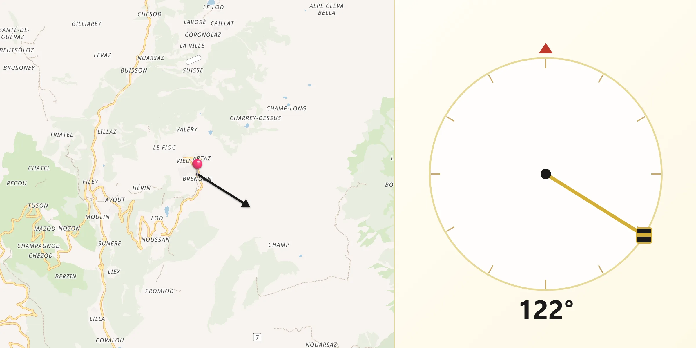 Direzione della Qibla da La Magdeleine