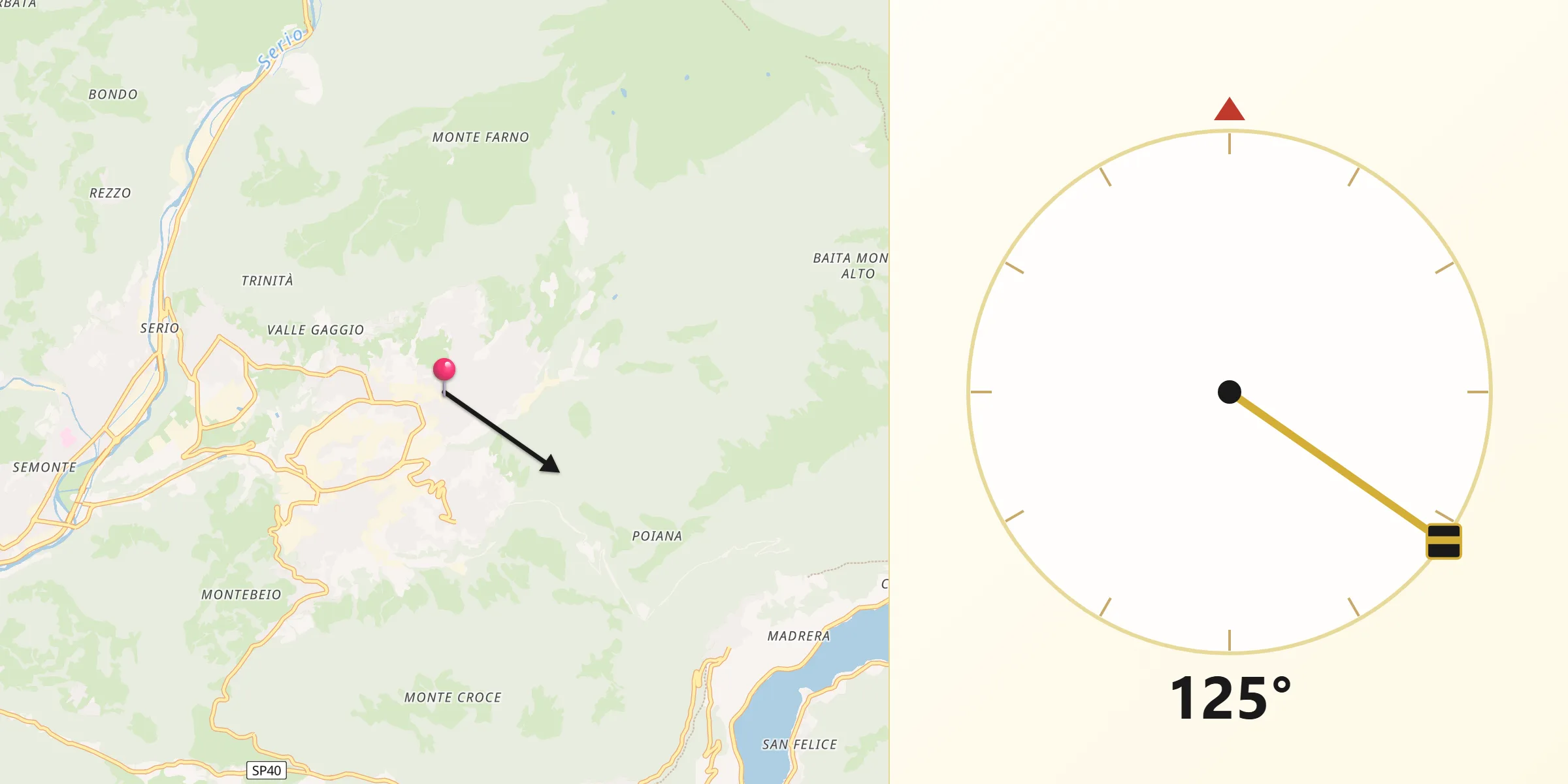 Direzione della Qibla da Gandino