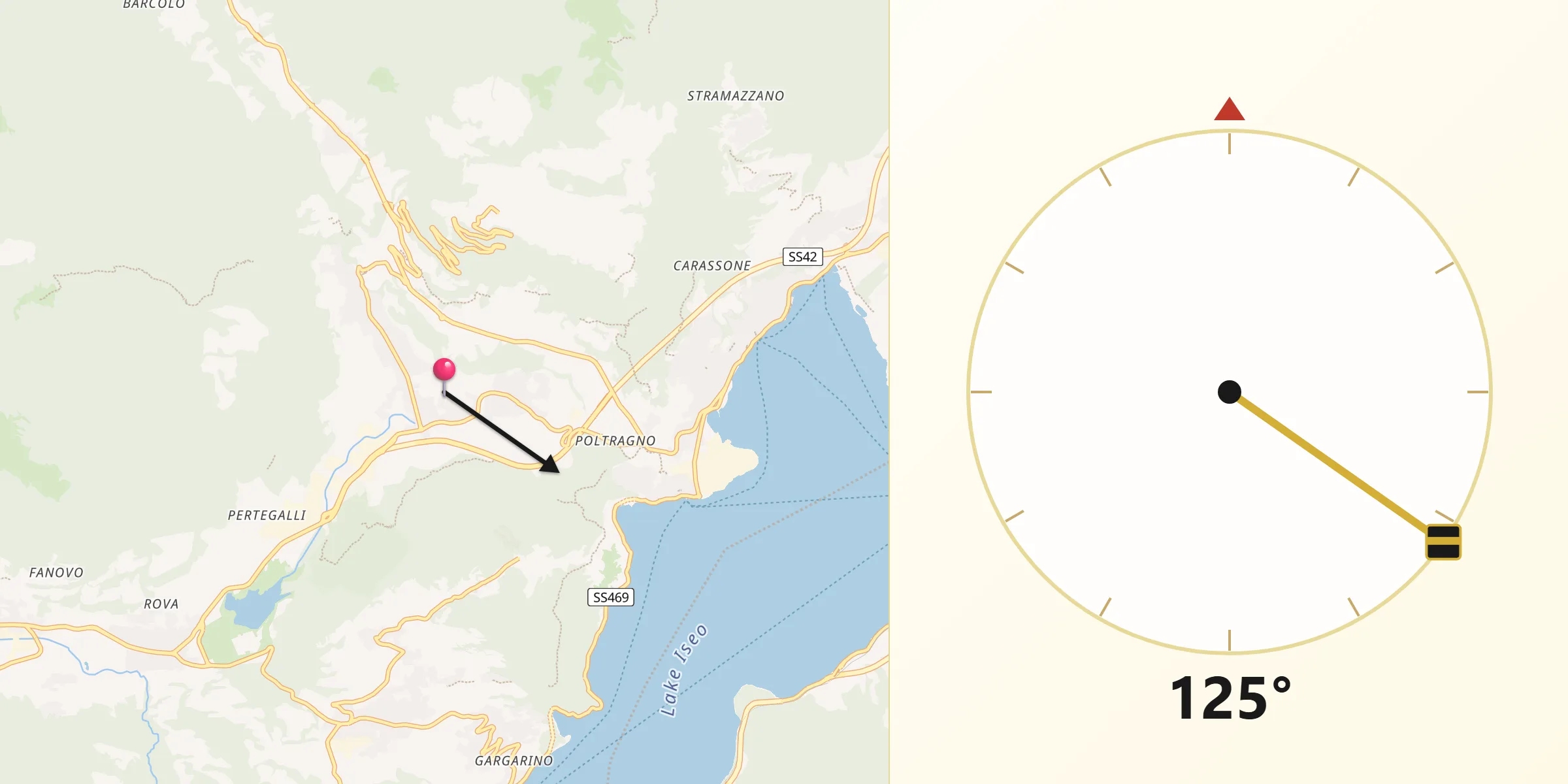 Direzione della Qibla da Sovere