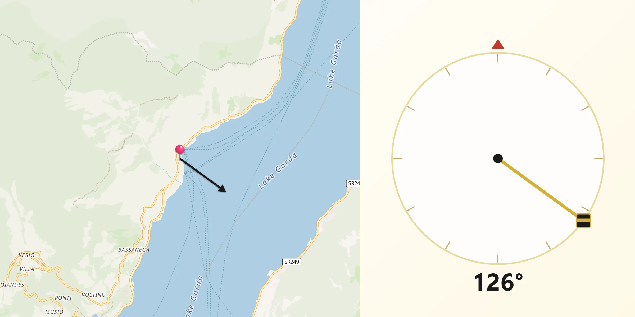 Direzione della Qibla da Limone sul Garda