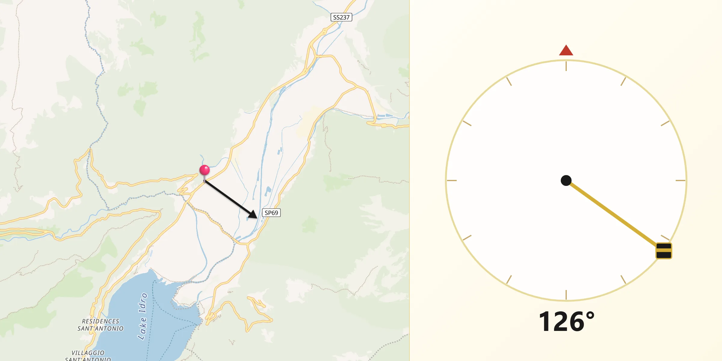 Direzione della Qibla da Lodrone-Darzo