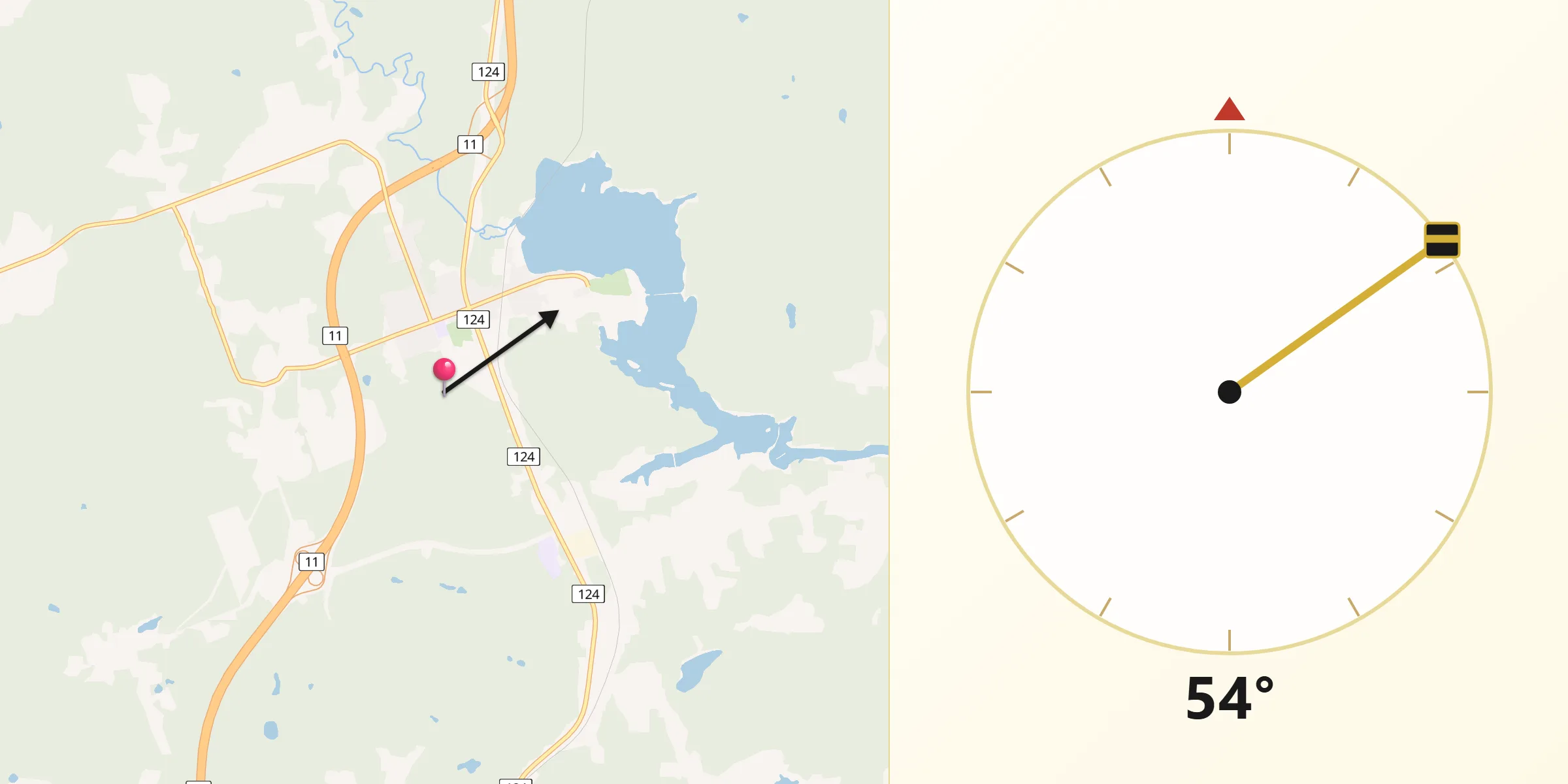 Qibla Direction from South River