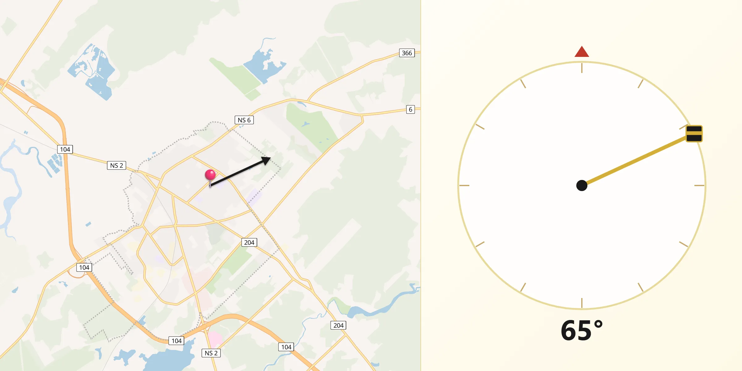 Qibla Direction from Amherst