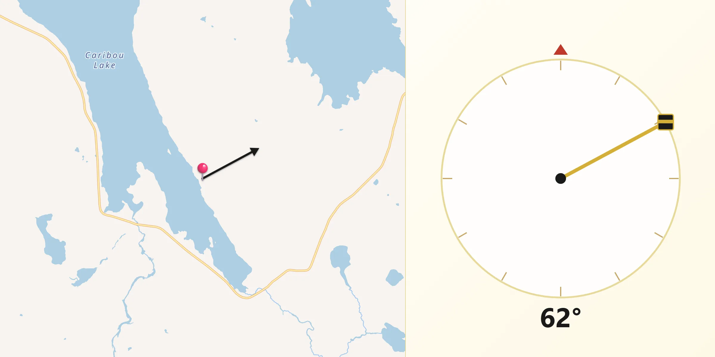 Qibla Direction from Piscataquis