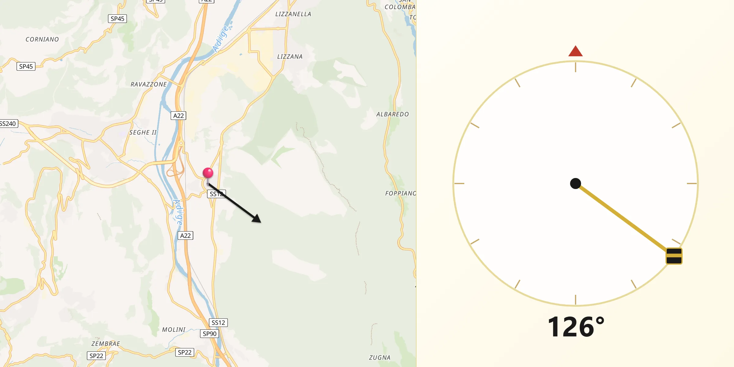 Direzione della Qibla da Marco