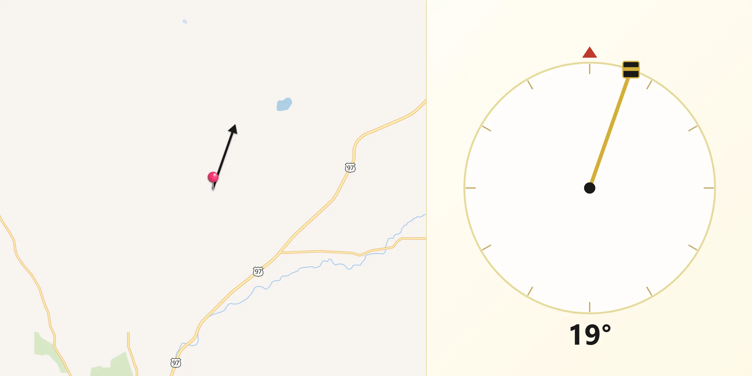 Qibla Direction from Klickitat