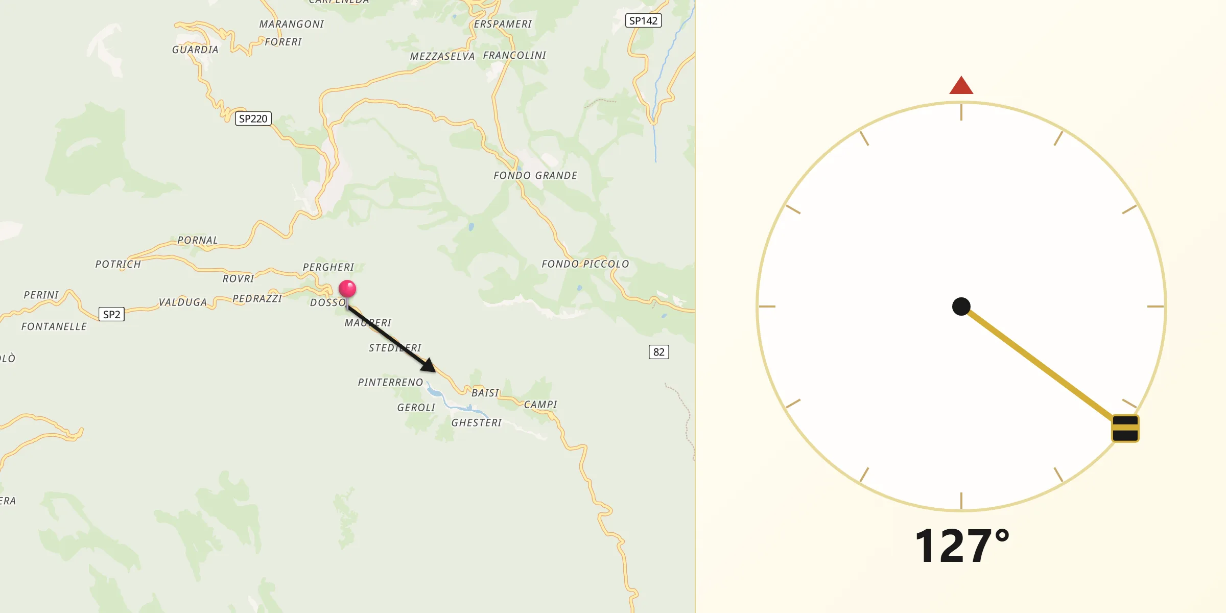 Direzione della Qibla da Piazza