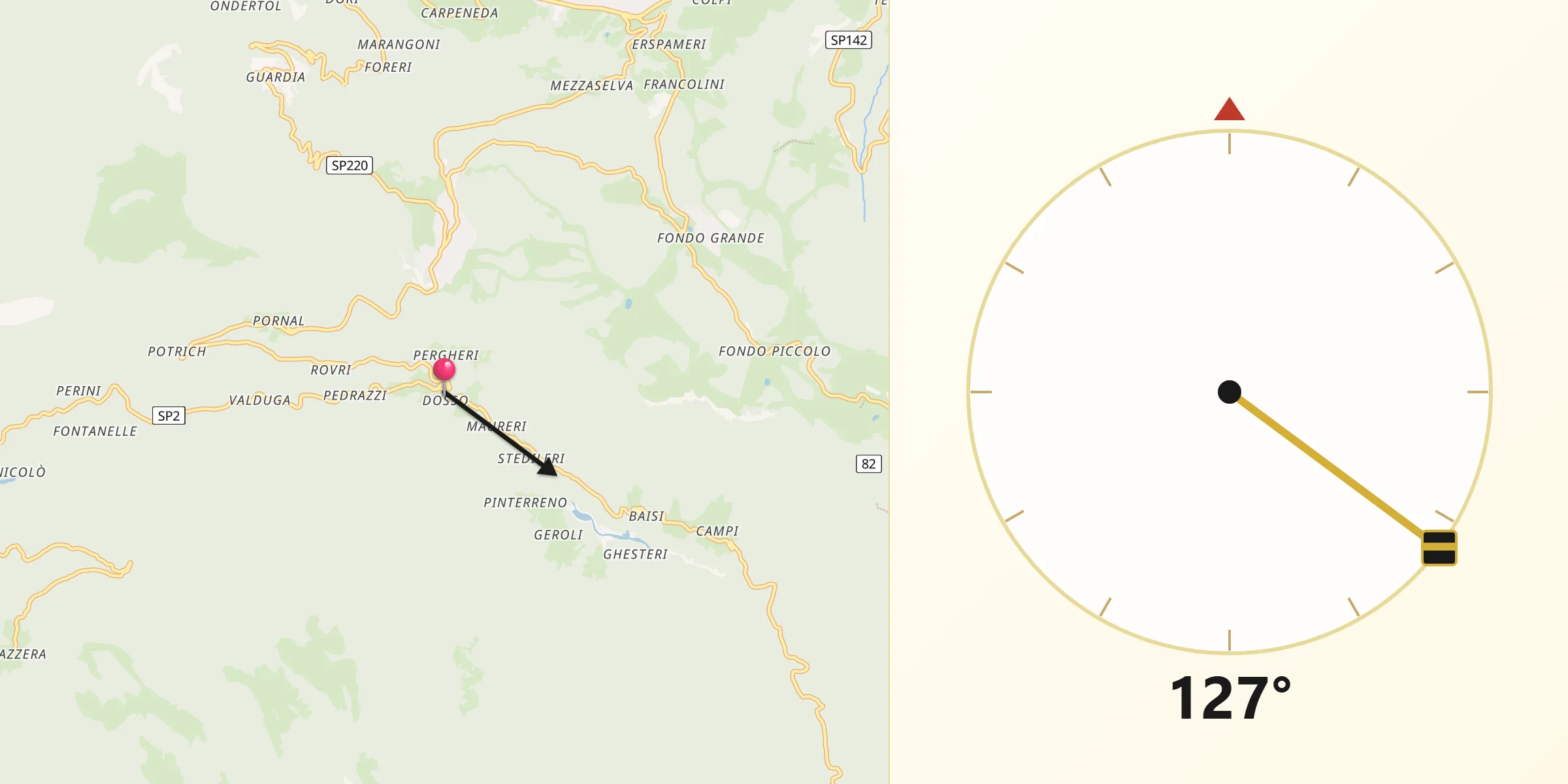 Direzione della Qibla da Terragnolo
