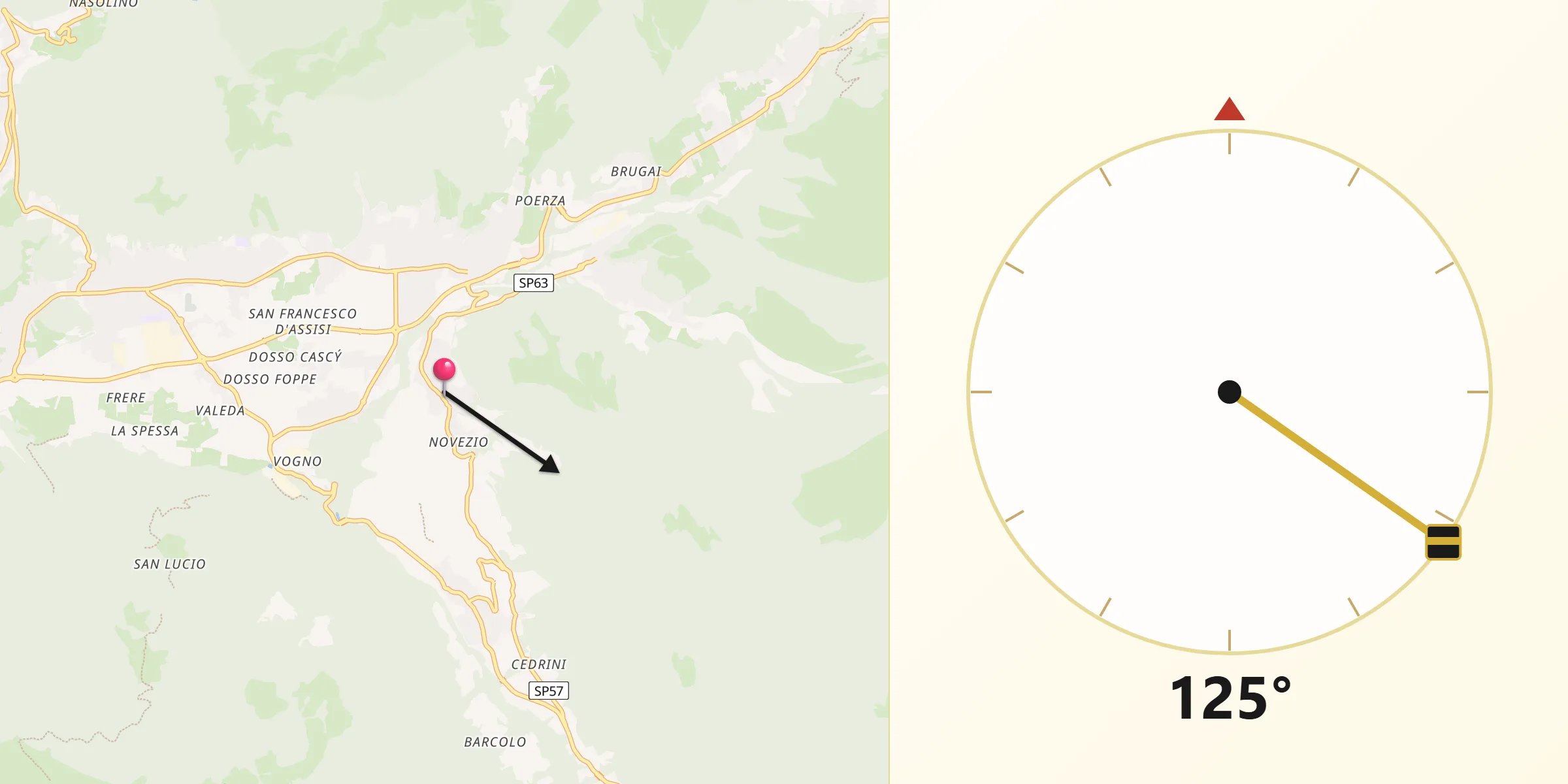 Direzione della Qibla da Songavazzo