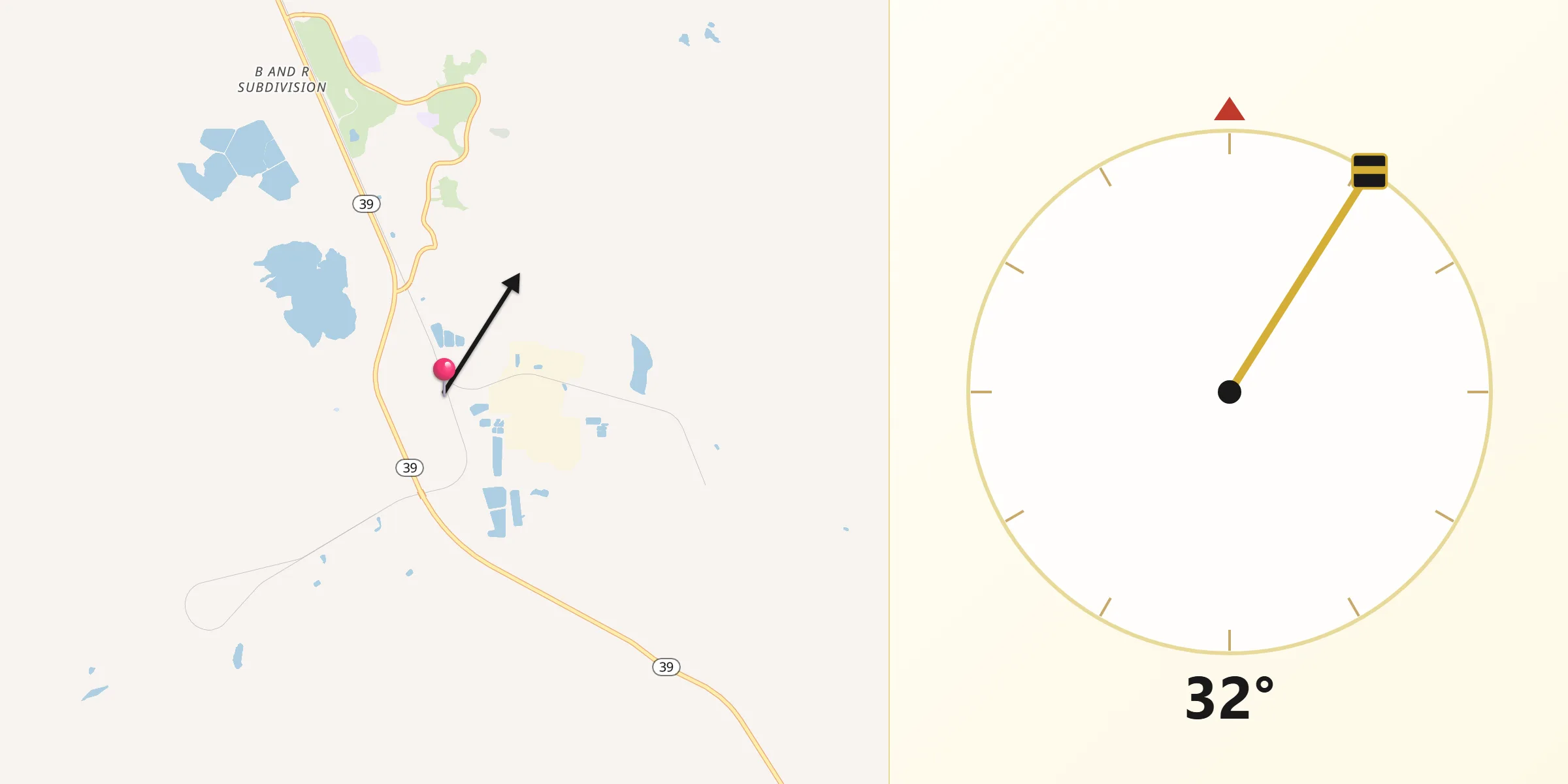 Qibla Direction from Colstrip