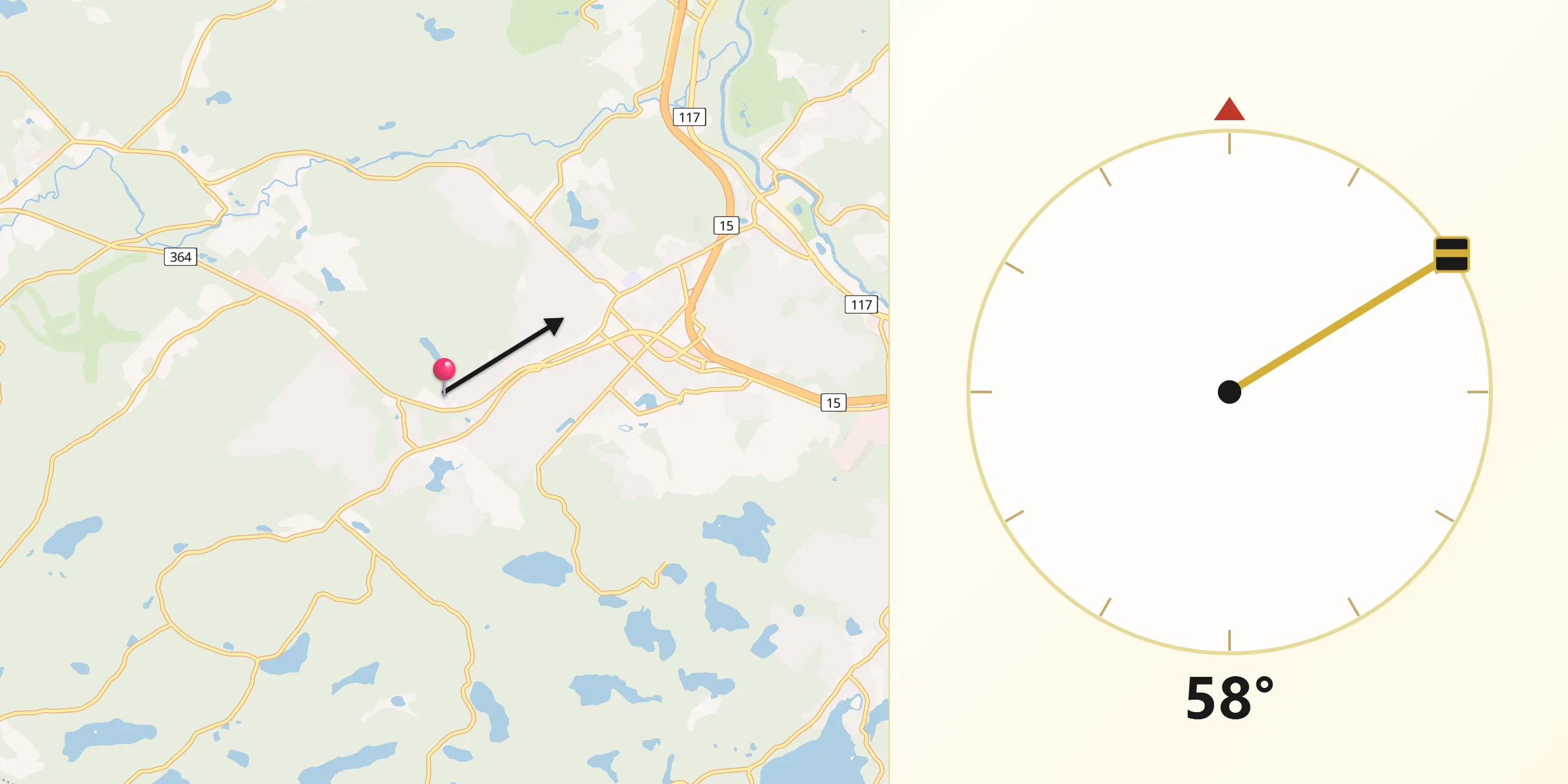 Qibla Direction from Saint-Sauveur