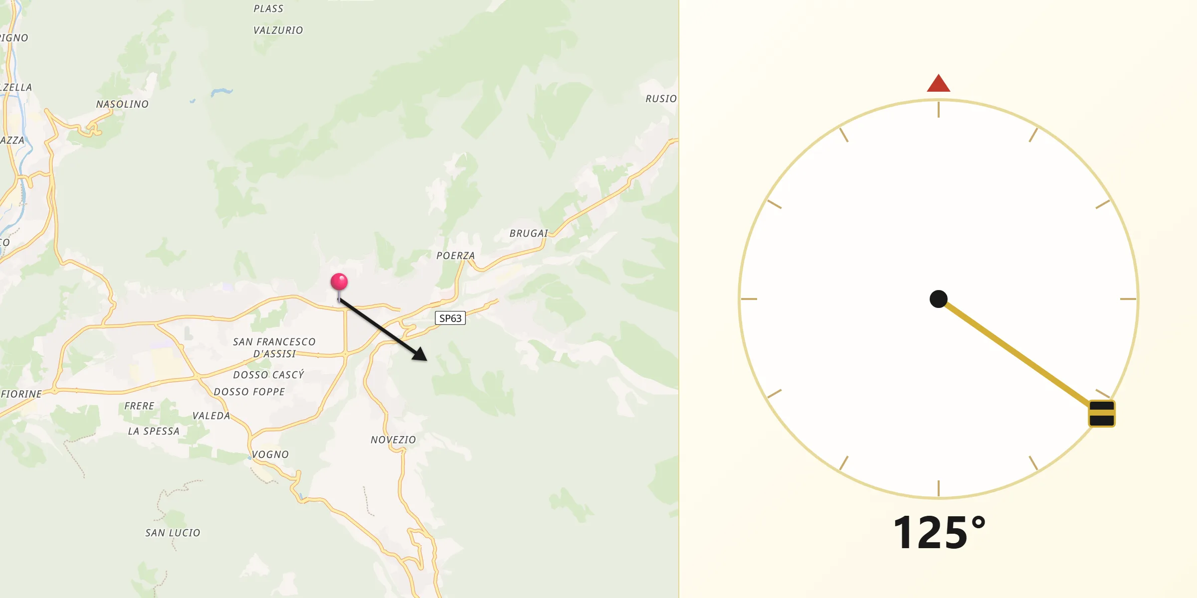 Direzione della Qibla da Rovetta
