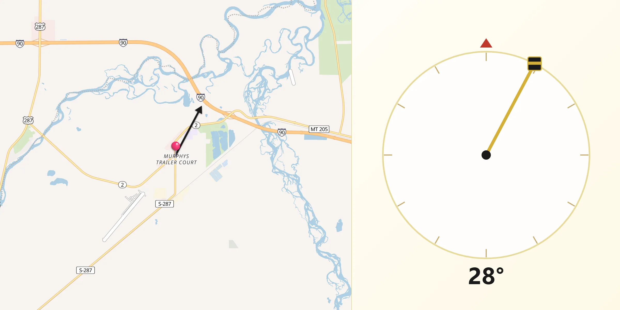 Qibla Direction from Three Forks