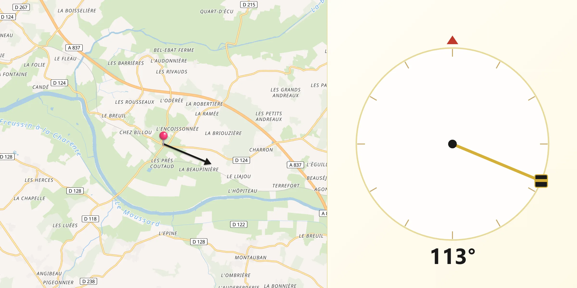 Direction vers la Qibla depuis Bords