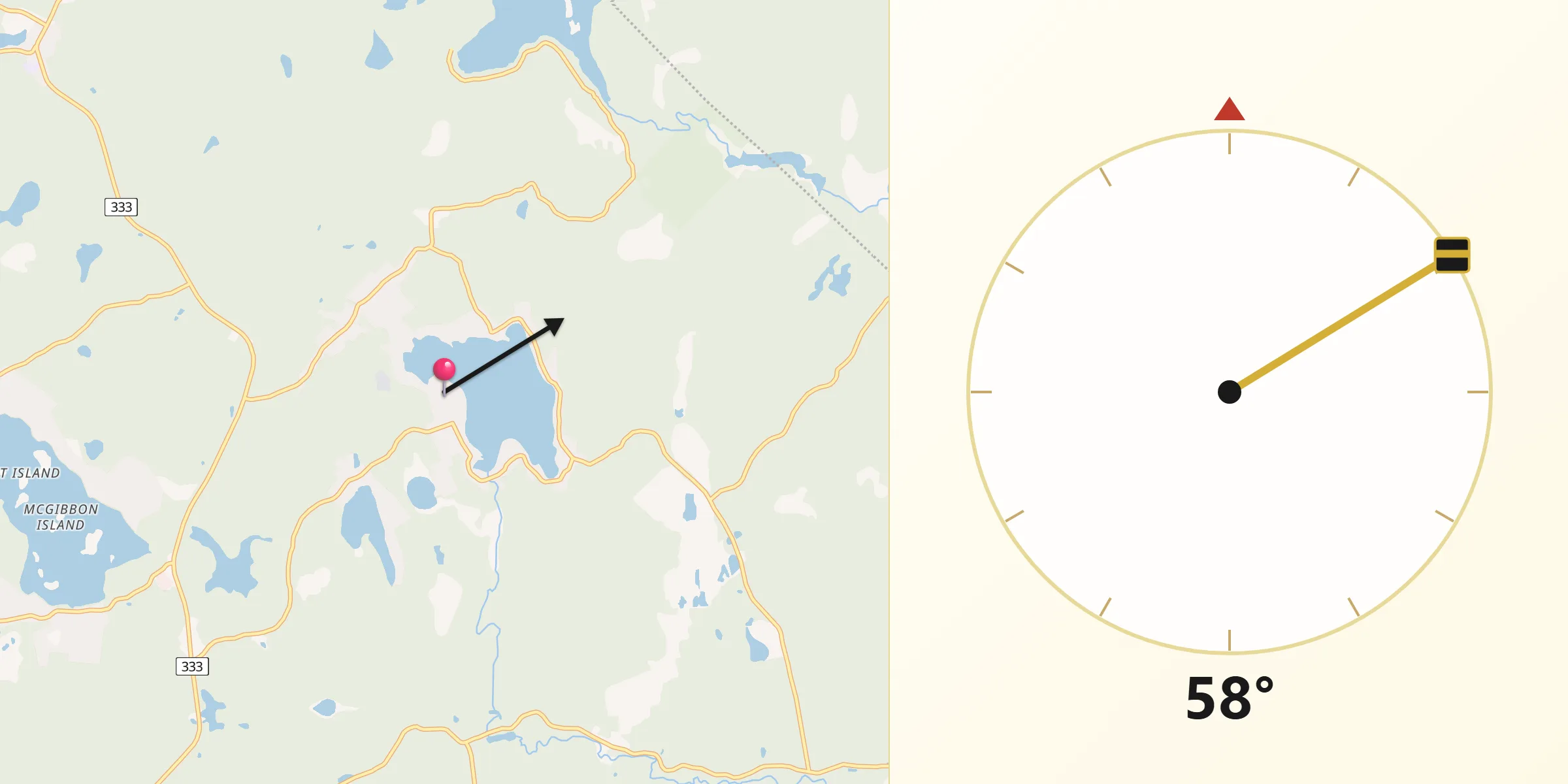 Qibla Direction from Lac-Connelly