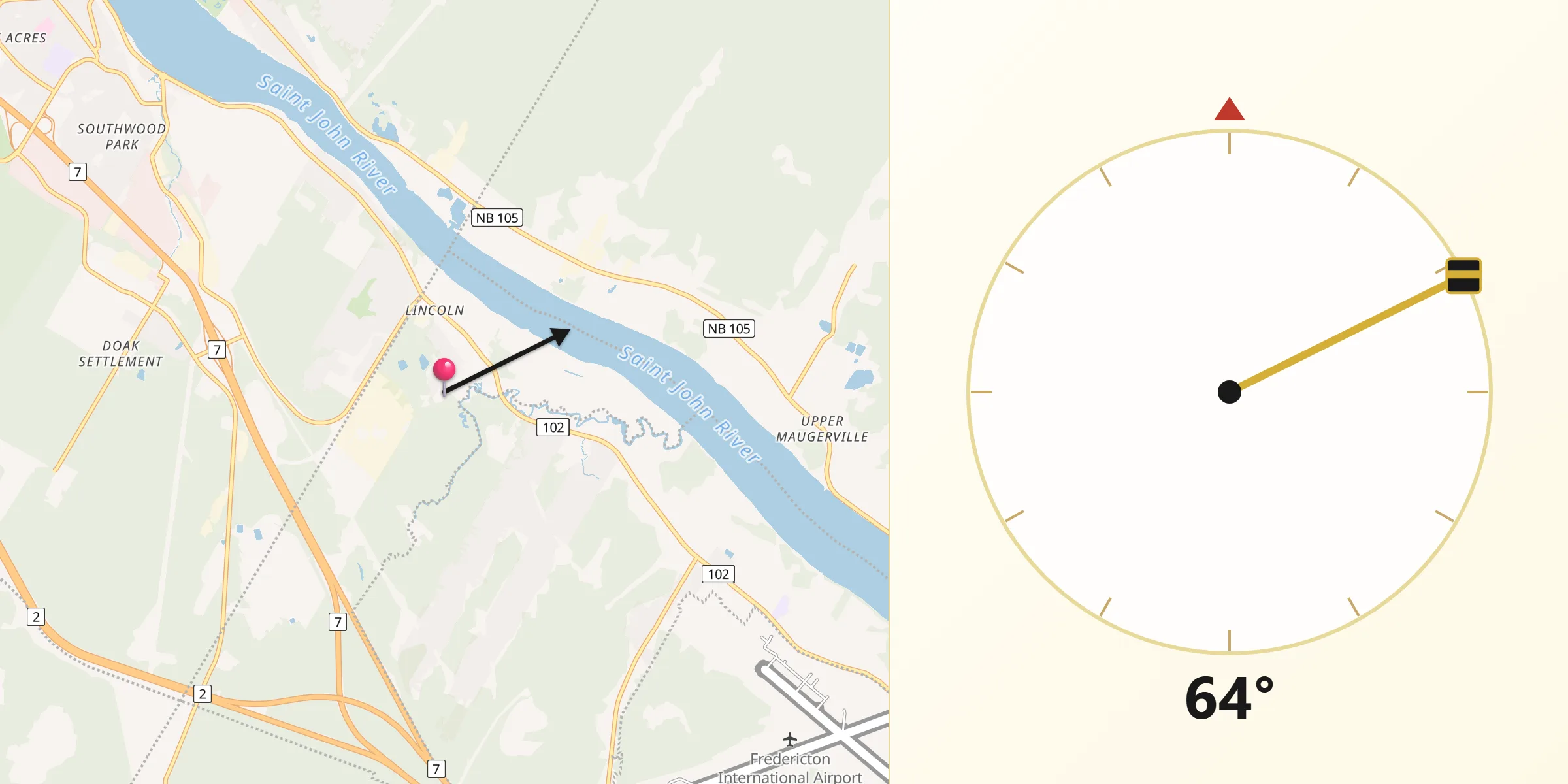 Qibla Direction from Lincoln