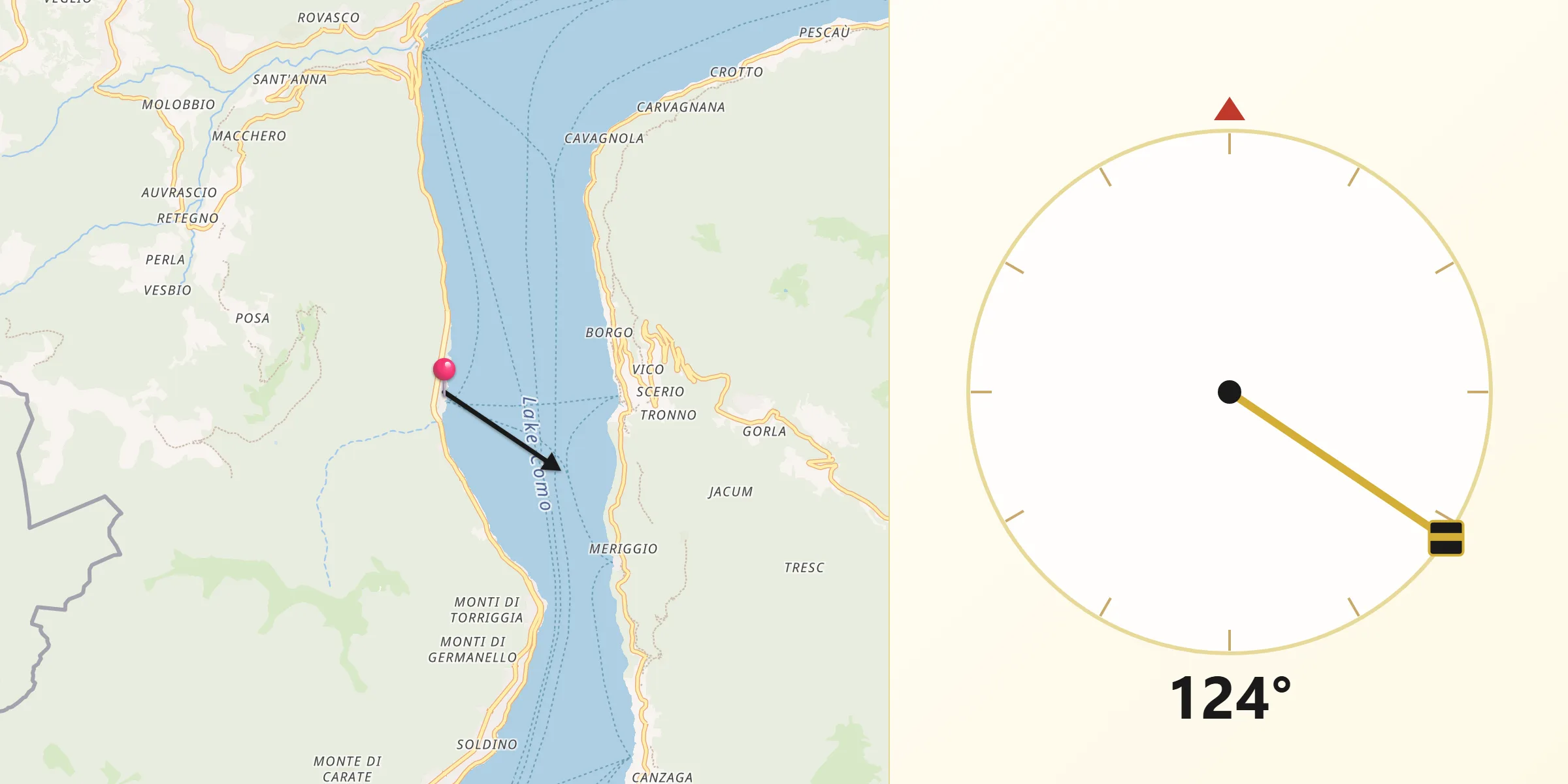 Direzione della Qibla da Brienno
