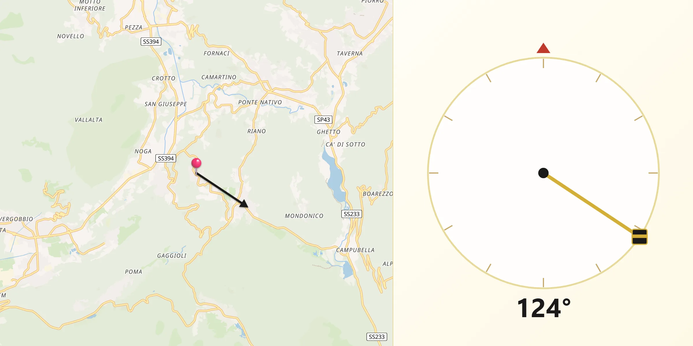Direzione della Qibla da Masciago Primo