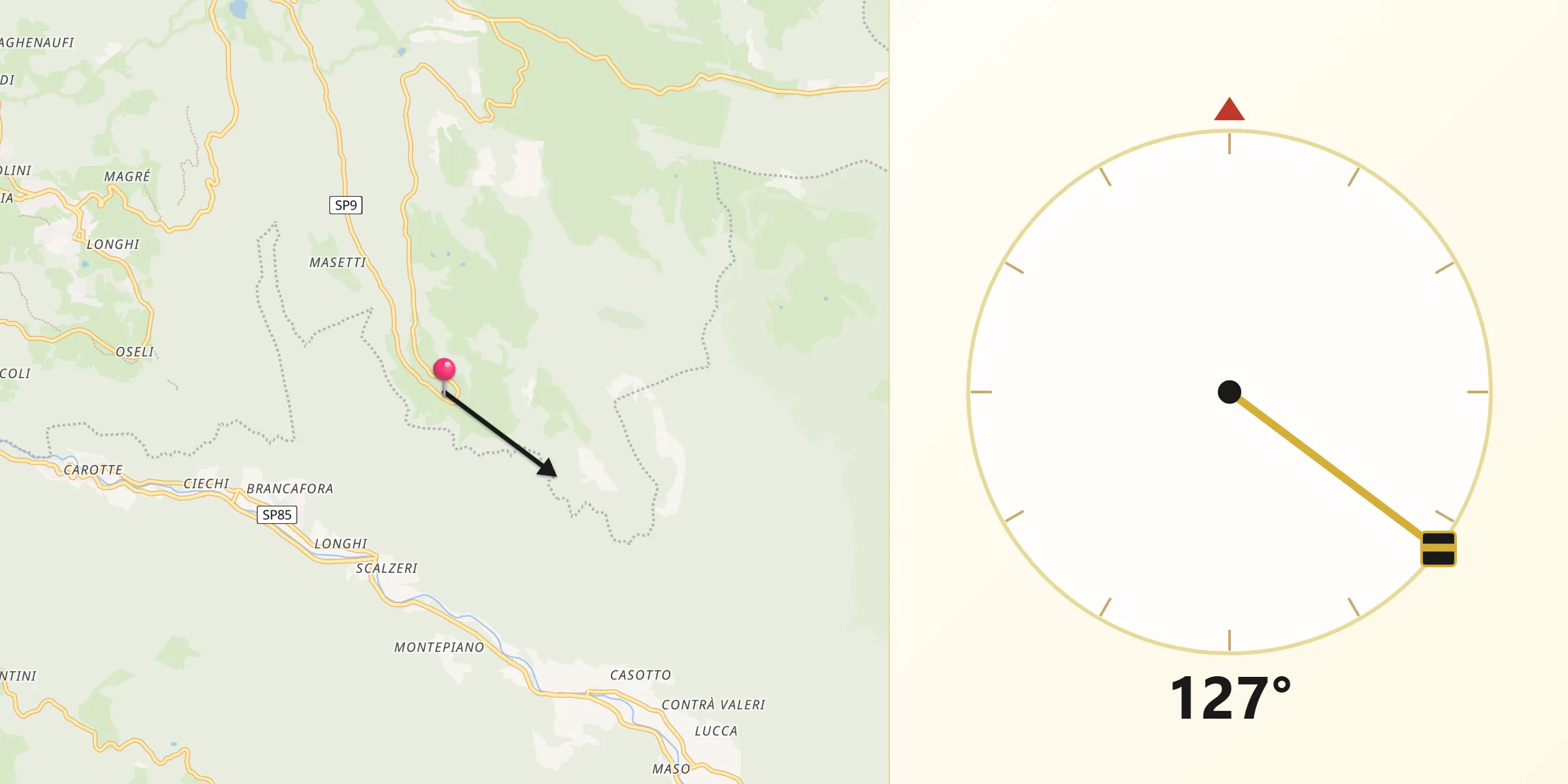 Direzione della Qibla da Luserna