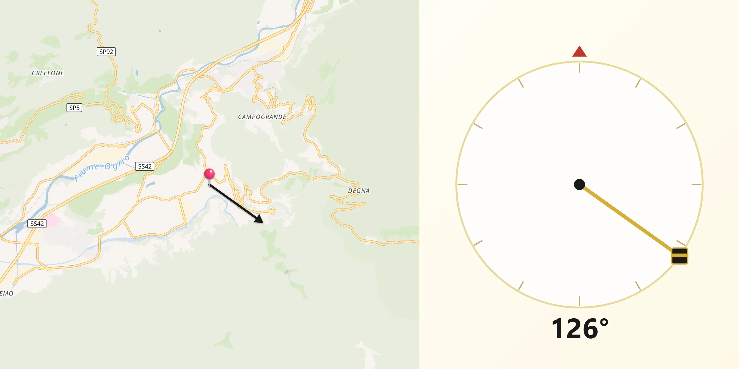 Direzione della Qibla da Bienno