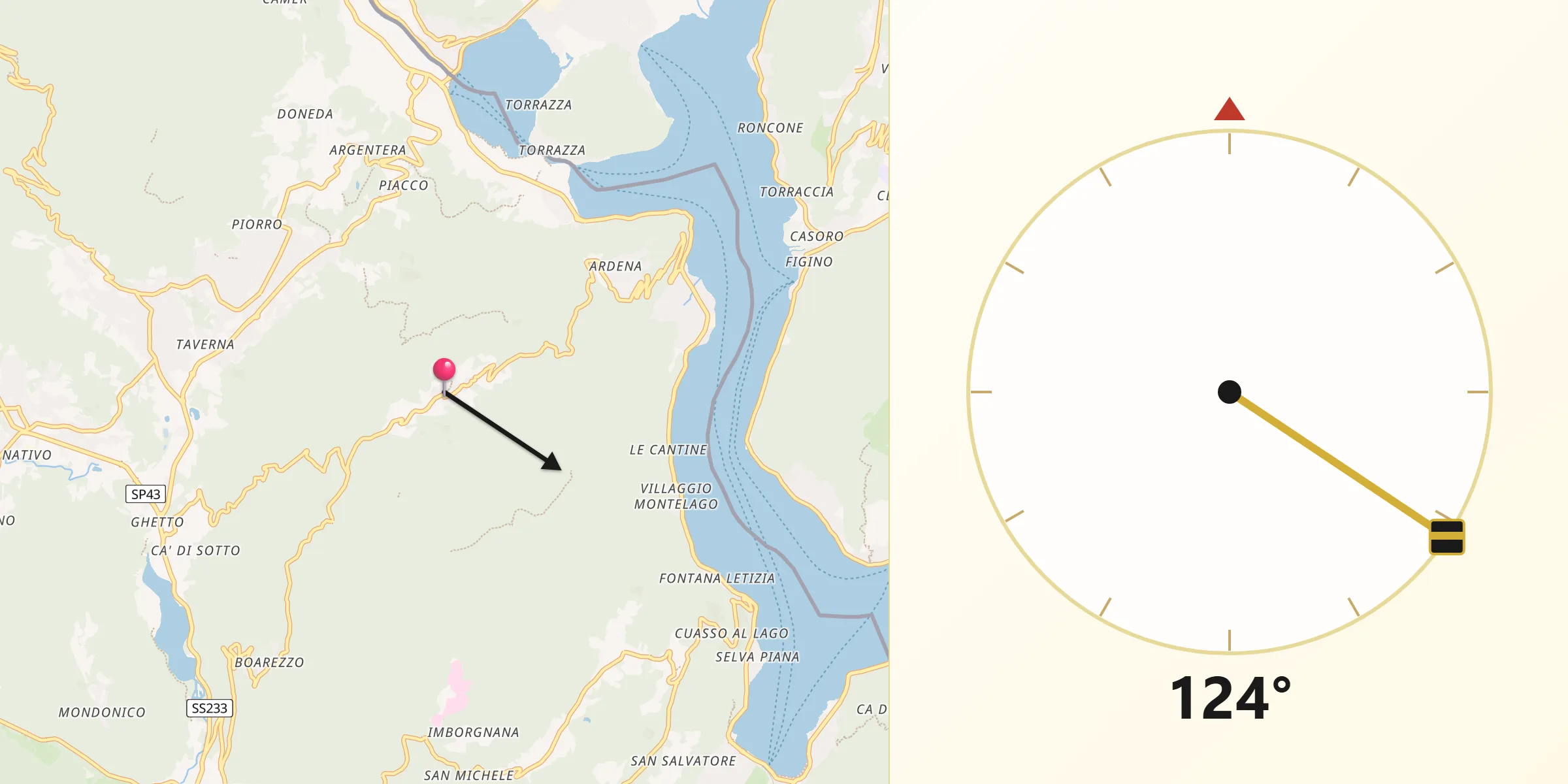 Direzione della Qibla da Marzio
