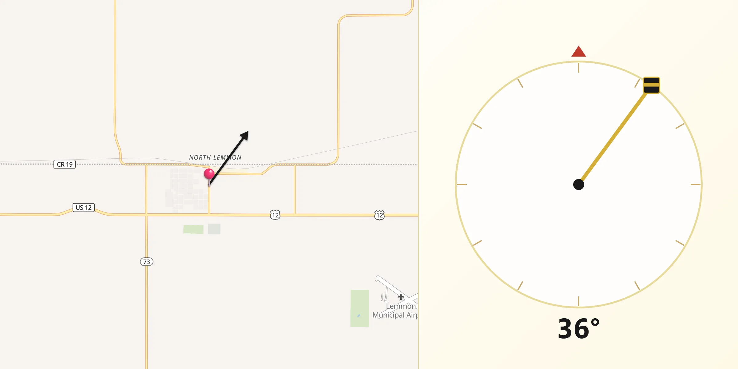 Qibla Direction from Lemmon