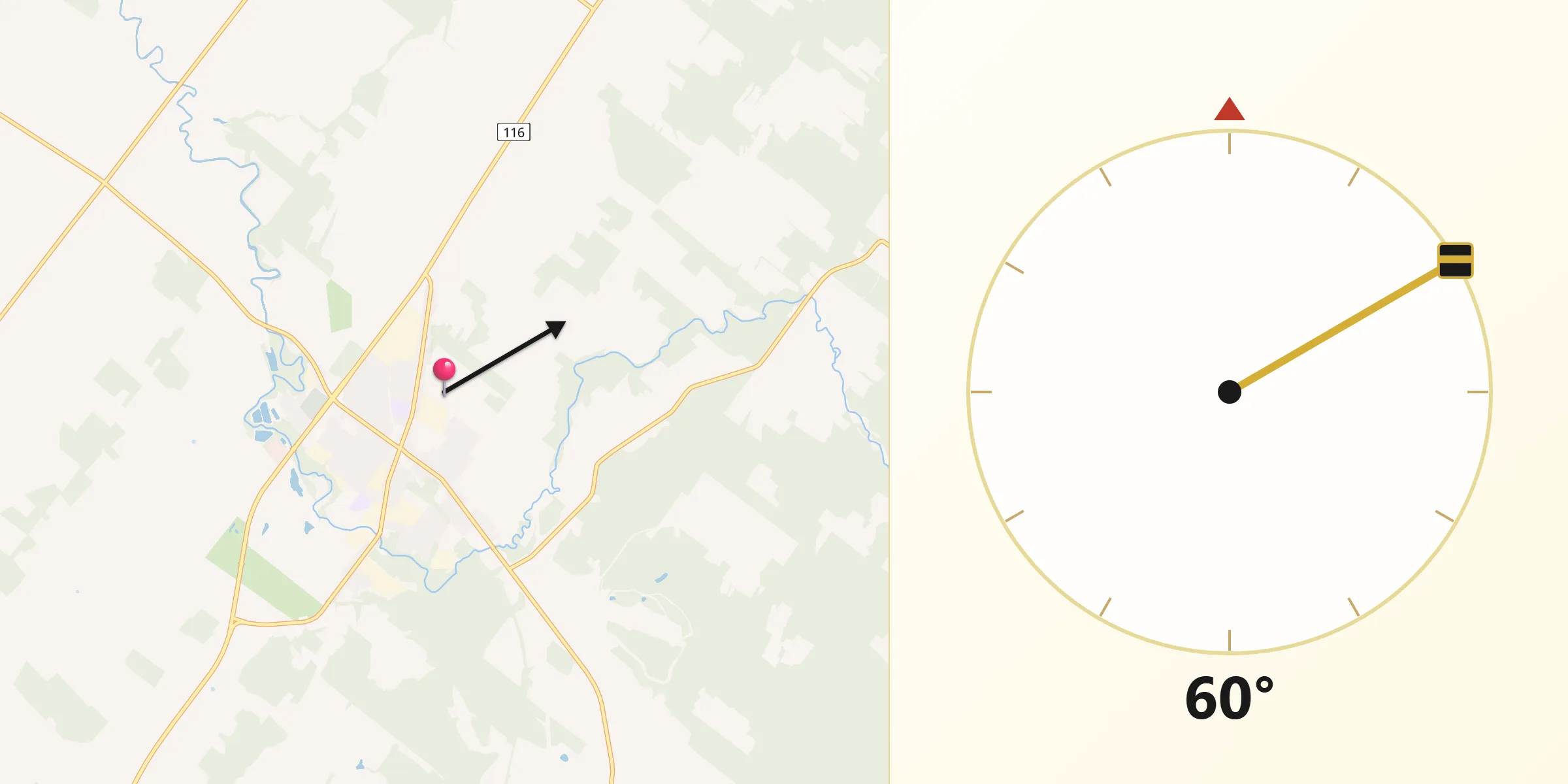 Qibla Direction from Warwick