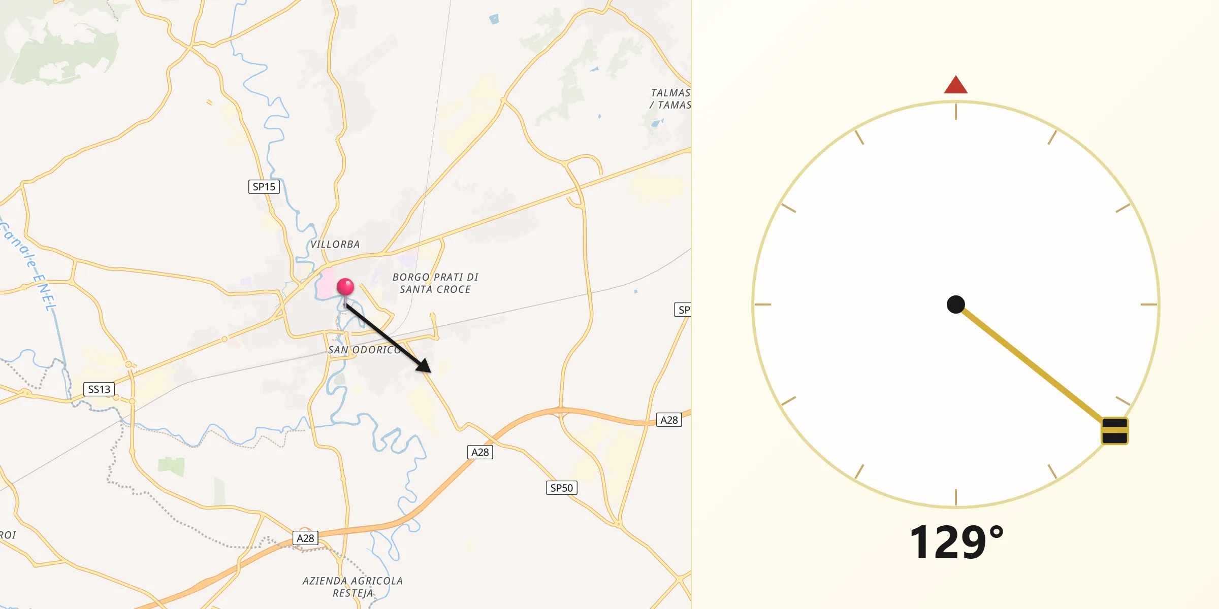 Direzione della Qibla da Sacile
