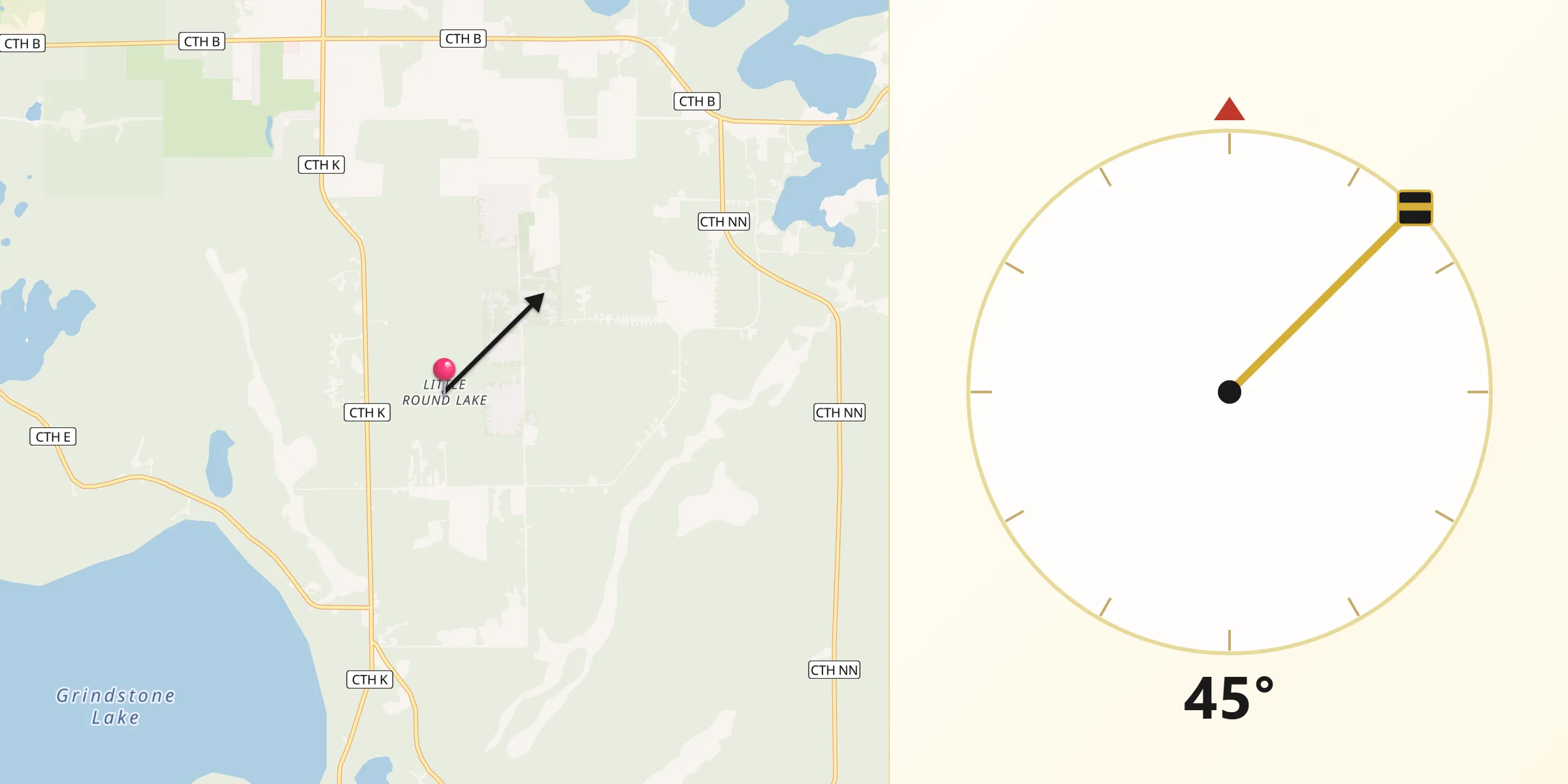 Qibla Direction from Little Round Lake