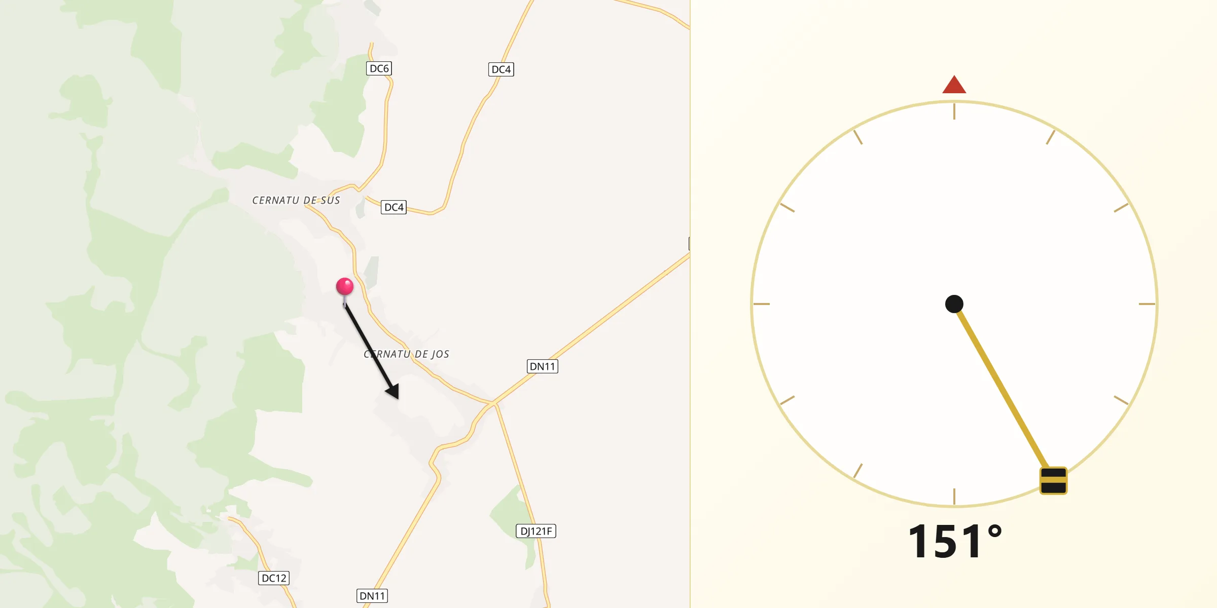 Direcția Qibla din Comună Cernat